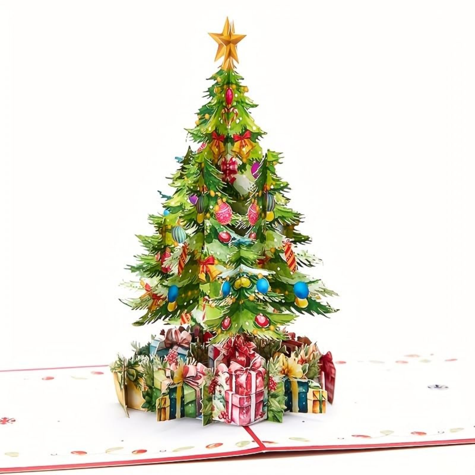 3D Christmas Tree Pop Up Card, with Detachable Keepsake Christmas Tree, Gift Includes Envelope and Removable Note Tag - Medaid International