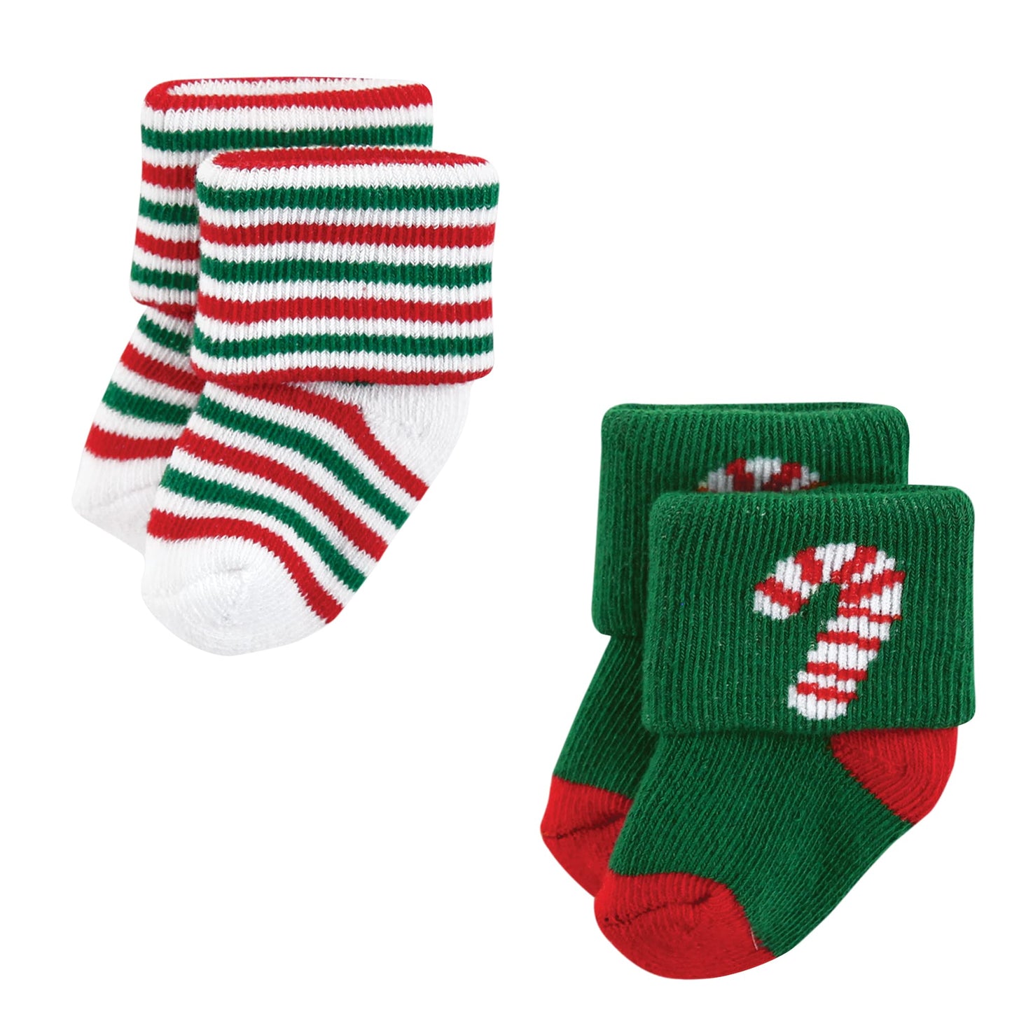 Hudson Baby Unisex Baby Cotton Rich Newborn and Terry Socks, 12 Days of Christmas Santa, 0-6 Months - Medaid International