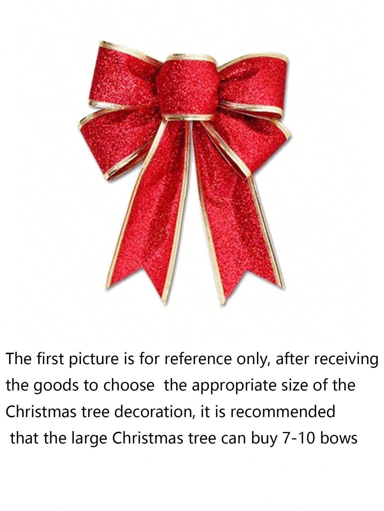 Pure Red Velvet Christmas Bow - Elegant Tree Decoration for Holiday Parties, Festive Gift Accent (1 Piece，Red) - Medaid International