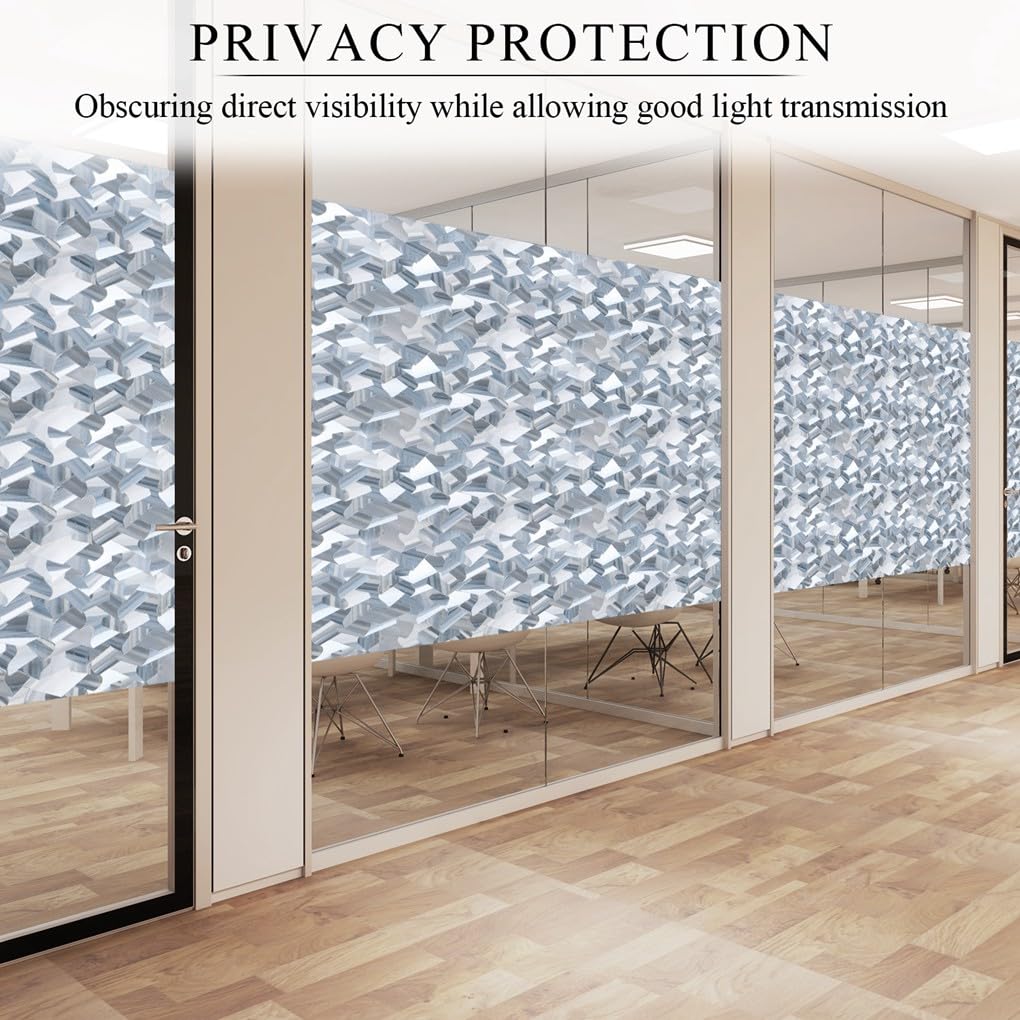 Arthome Privacy Film, 35.4x100 inch 3D Crystal Refraction Window Tint, Static Cling No Glue Removable, UV Anti-UV Window Sticker Self-Adhesive Vinyl Home Office Decor - Medaid International