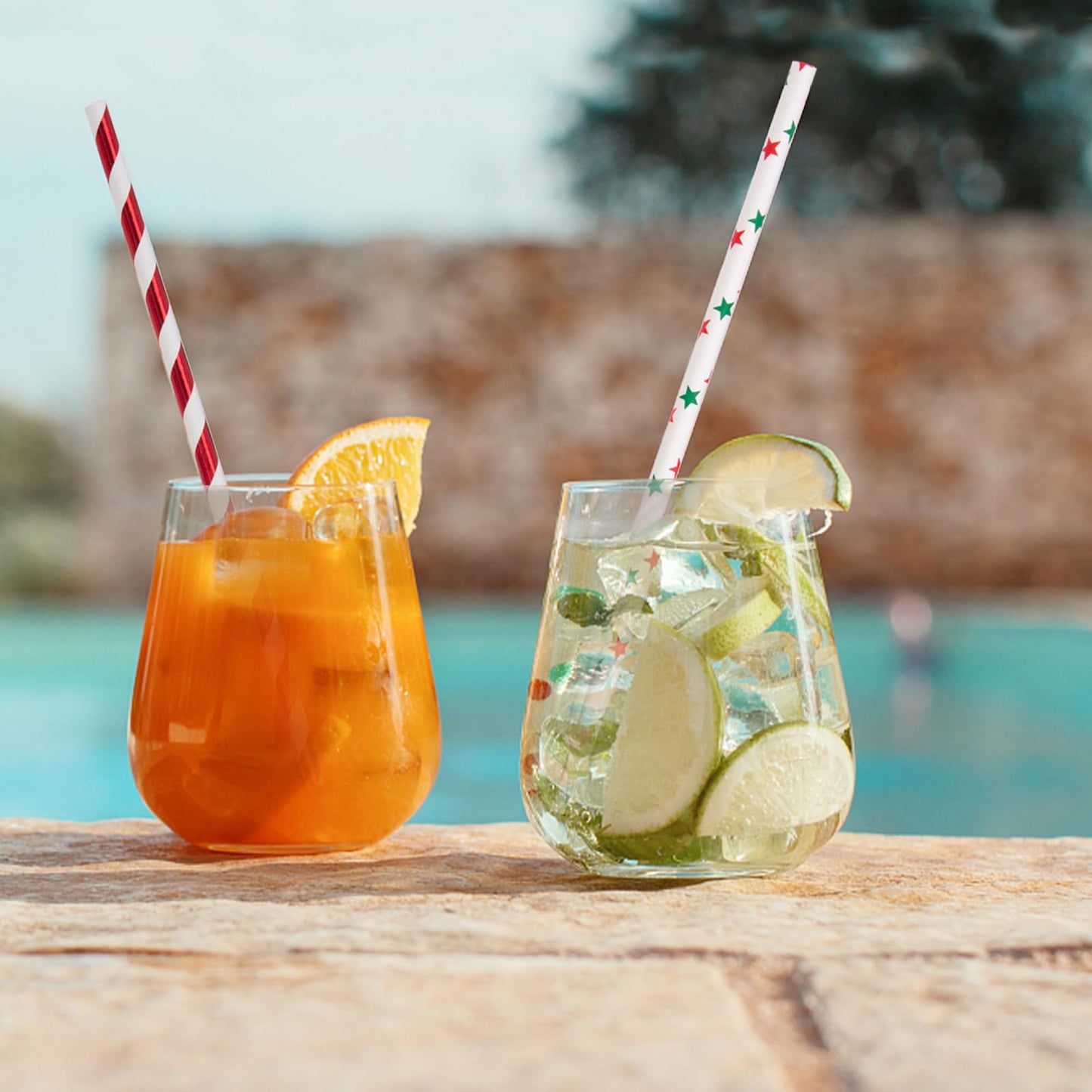 125PCS Christmas Paper Straws, 10 Styles Paper Drinking Straws Red and Green Stripes for Xmas Party, Wedding Favors, DIY Crafts - Medaid International