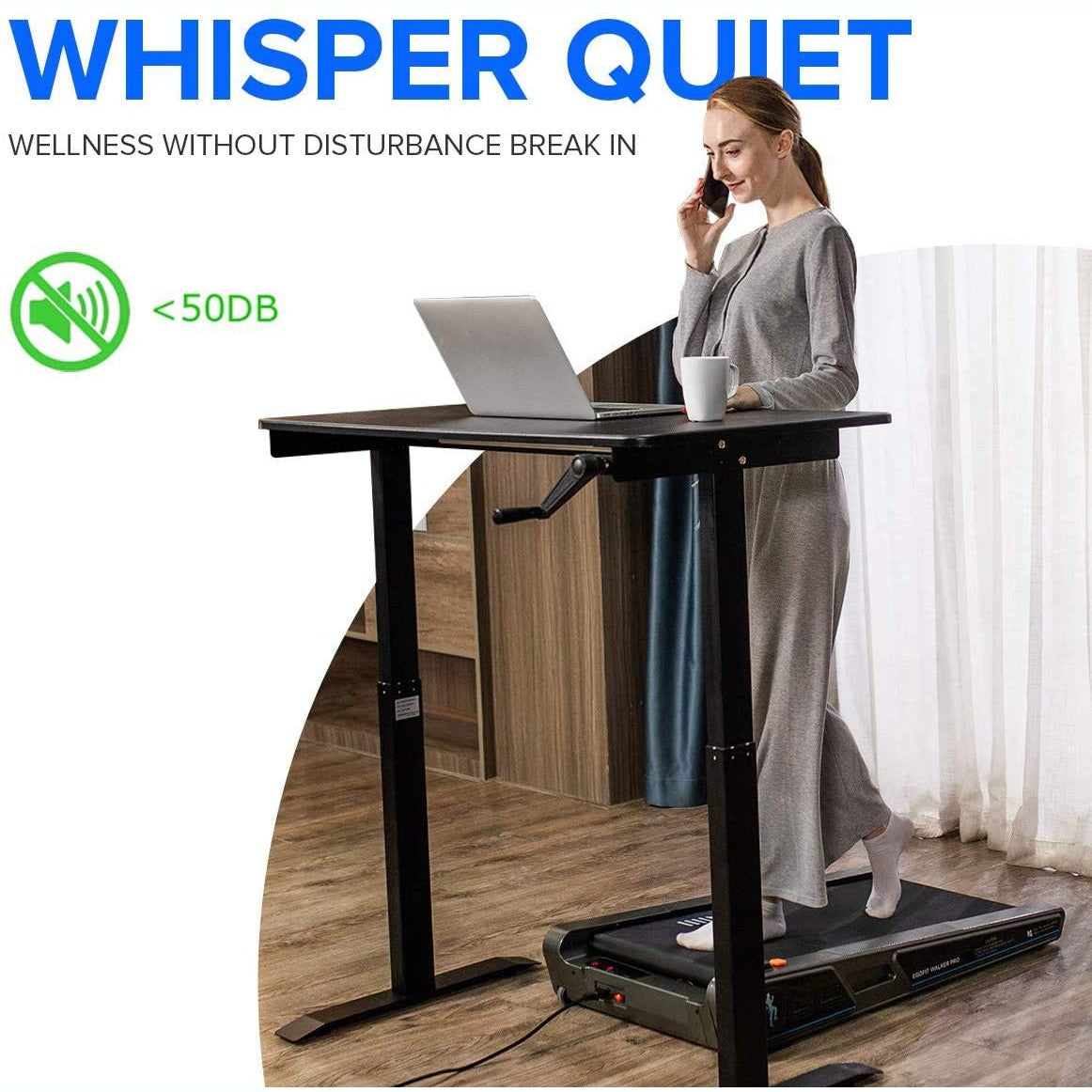 COOLBABY Walking Pad Smallest Under Desk Treadmill Walking Pad For Office & Home,100kg-Max Bearing - Medaid International