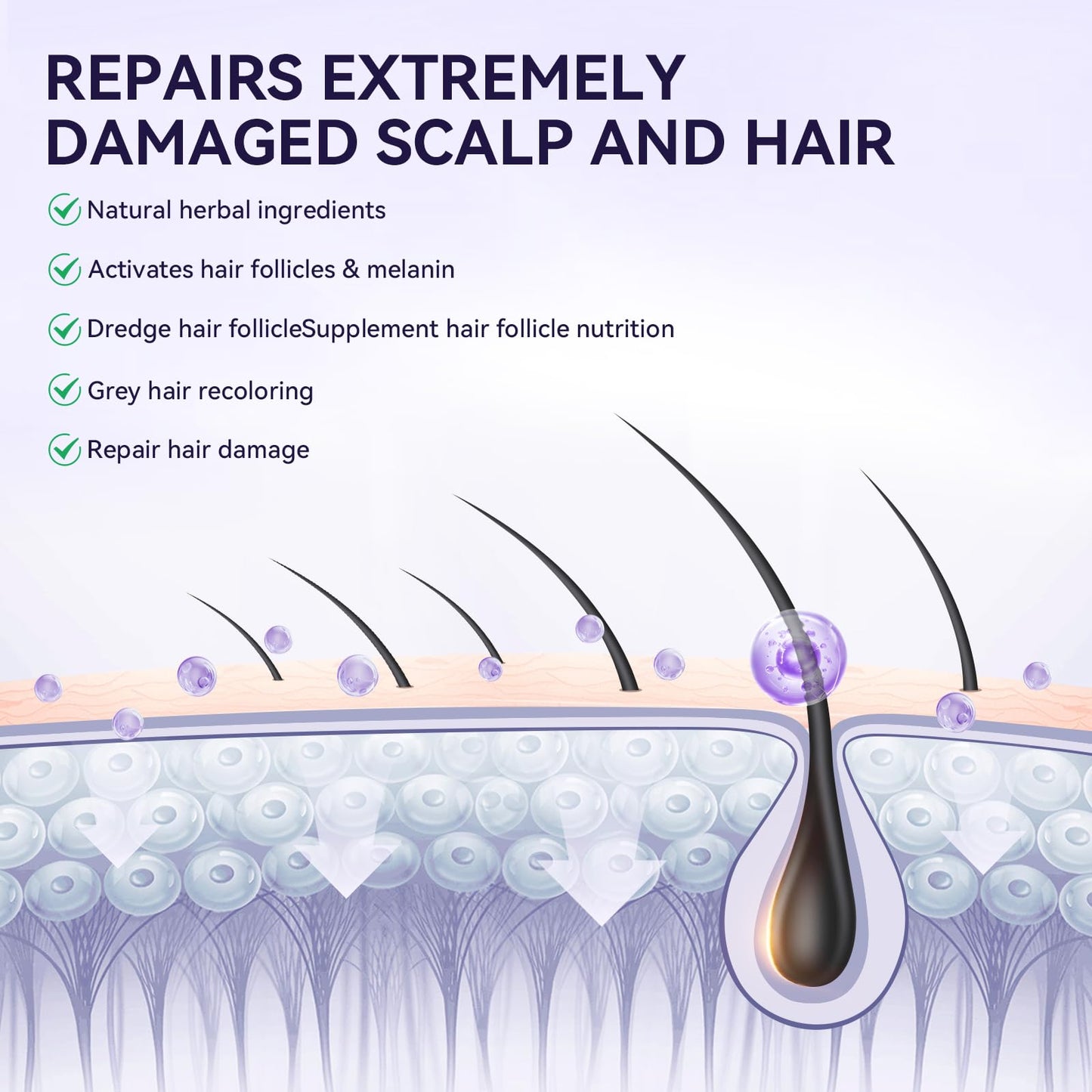 2 Pack 5% Minoxidil for Men Women Hair Growth Oil Regrowth Serum with Scalp Massager, Extra Strength Hair Loss Treatments Spray Foam, Beard Growth Kit - Hair Growth Products, - Medaid International