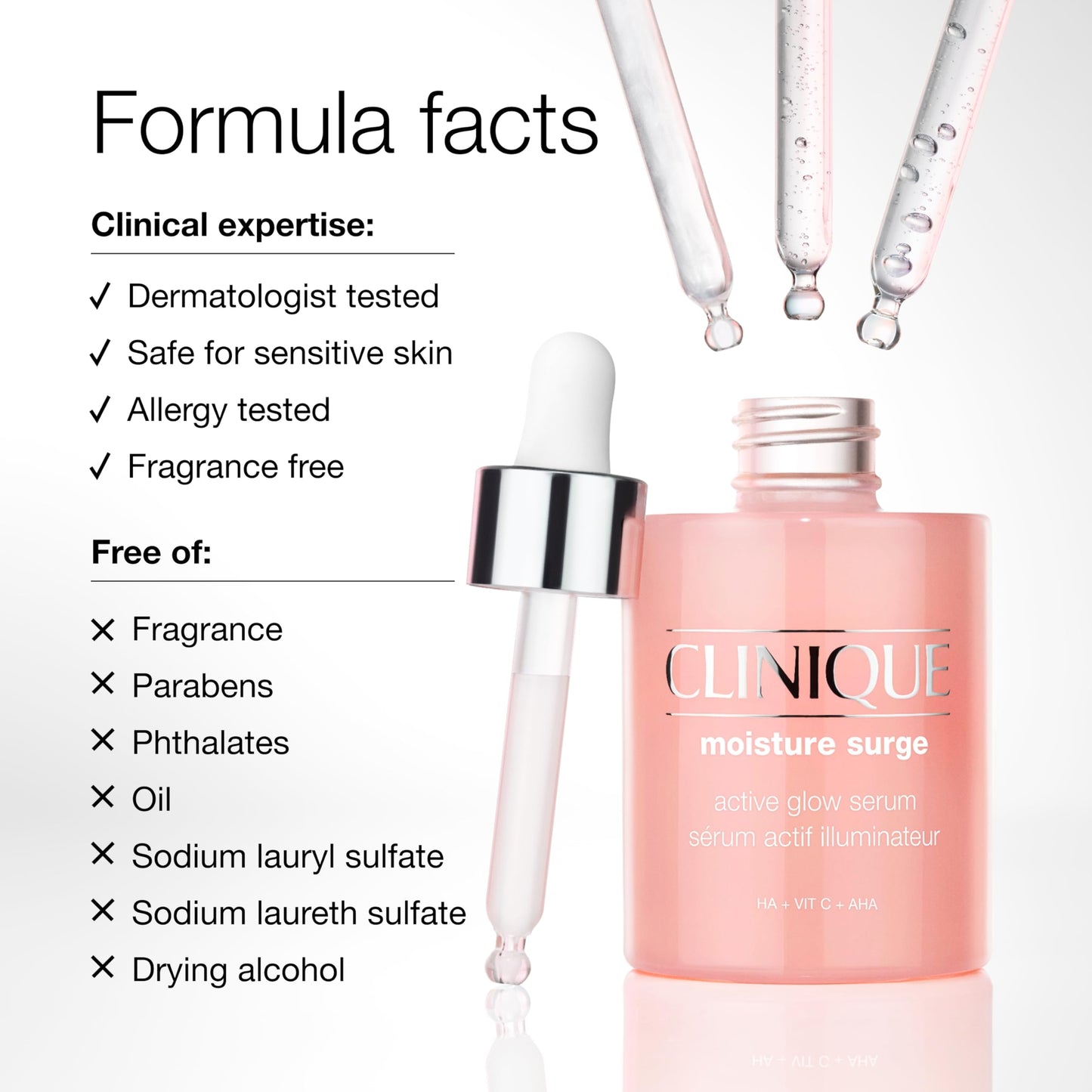 Clinique Moisture Surge Active Glow Serum with Lactic Acid, Hyaluronic Acid + Vitamin C | Hydrating, Lightweight + Oil Free, 1 fl. oz. - Medaid International
