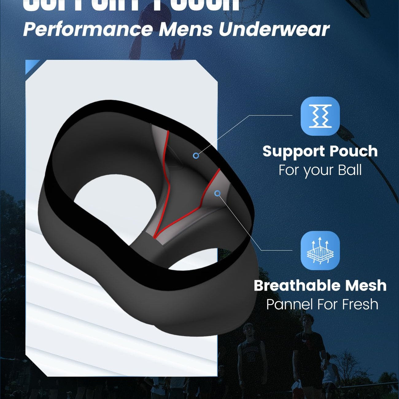 BAMBOO COOL Mens Underwear Support Pouch Men's Boxer Brief Breathable Underwear 3 pack(Medium) - Medaid International