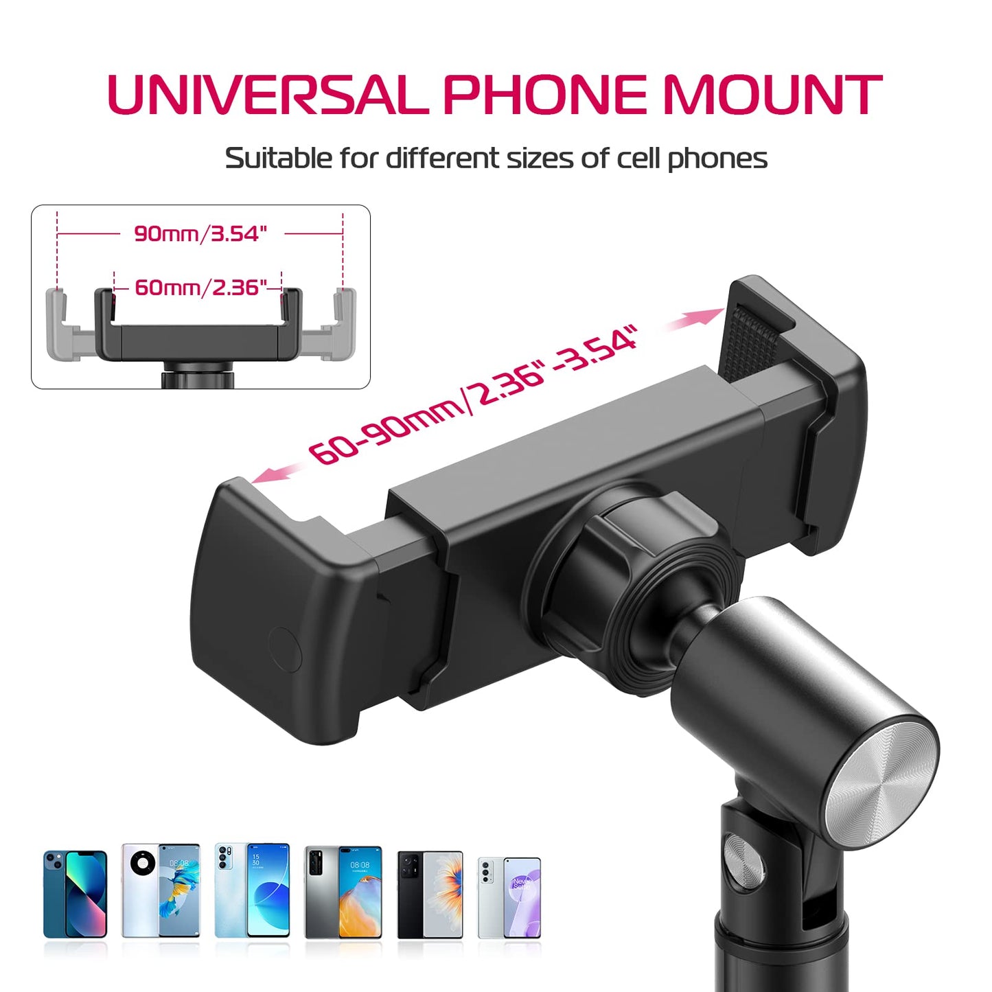 ULANZI Cell Phone Stand Mount for Desk, Vijim HP004 Adjustable Height & Angle Phone Holder, 360 Degree Rotating Desktop Phone Stand Compatible with iPhone, Samsung and All Phones - Medaid International