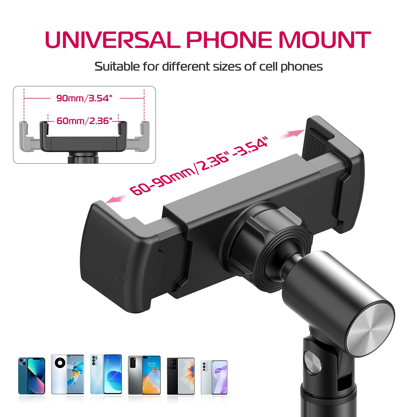 ULANZI Cell Phone Stand Mount for Desk, Vijim HP004 Adjustable Height & Angle Phone Holder, 360 Degree Rotating Desktop Phone Stand Compatible with iPhone, Samsung and All Phones - Medaid International