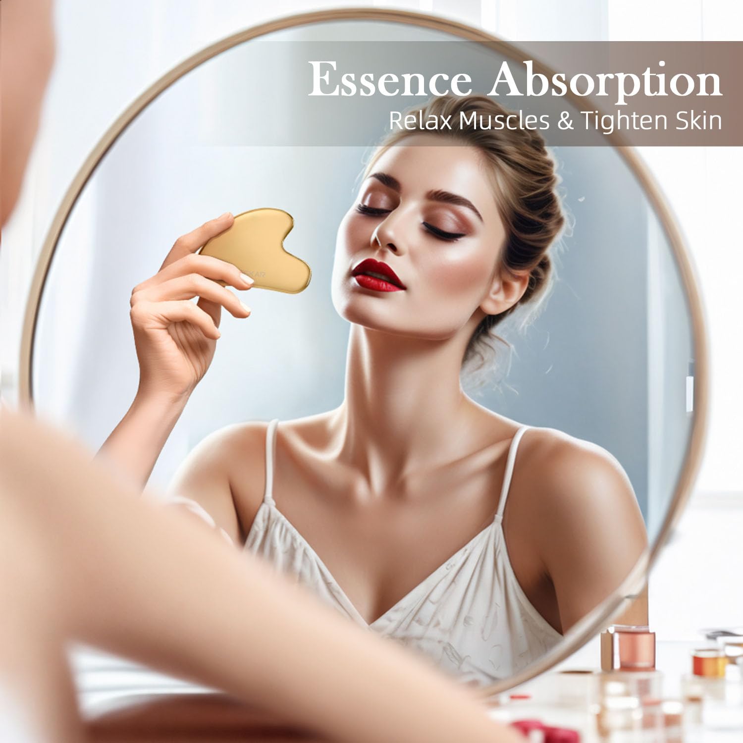 BESKAR Gua Sha Facial Tools, Stainless Steel Guasha Massage Sticks for Jawline Sculpting, Tighten Face Skin and Reduce Wrinkles, Face Eyes Body Neck Massage Tool, Skin Care Gift - Medaid International