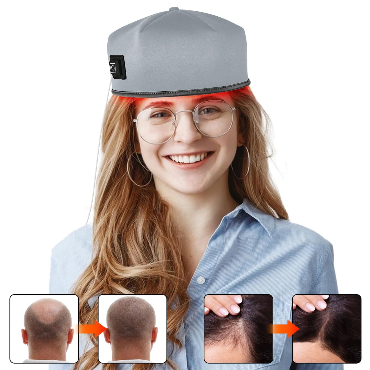 Elfeye Red Light Therapy Cap for Hair Growth - Hair Regrowth Treatment Device for Men & Women, 660&850nm Red Light Therapy Hat, Laser Cap for Thinning Hair, Hair Loss & Scalp Health - Medaid International