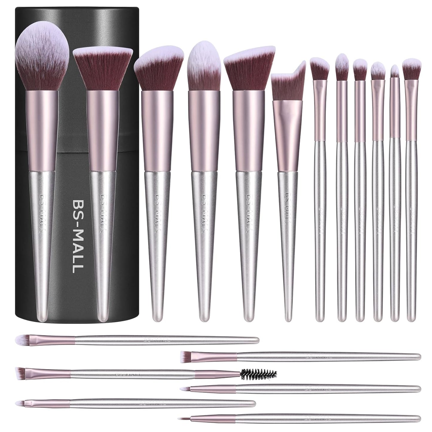 BS-MALL Makeup Brush Set 18 Pcs Premium Synthetic Foundation Powder Concealers Eye shadows Blush Makeup Brushes with black case - Medaid International