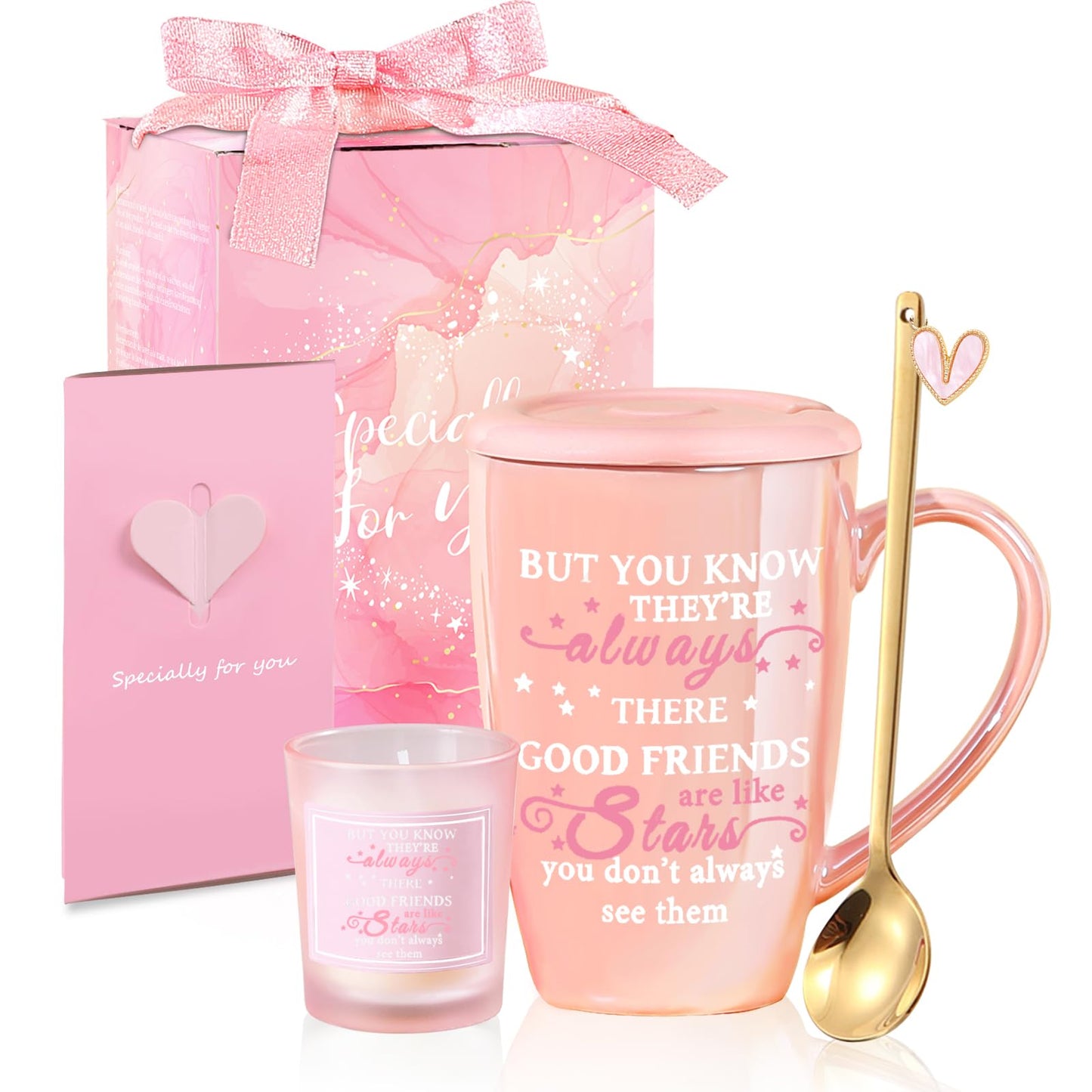 Friendship Gifts for Women Pink Ceramics Coffee Mug Tea Cup Unique Birthday Christmas Gifts Ideas for Friends Female Her Soul Sister Besties Coworker BFF Cute Stuff - Medaid International