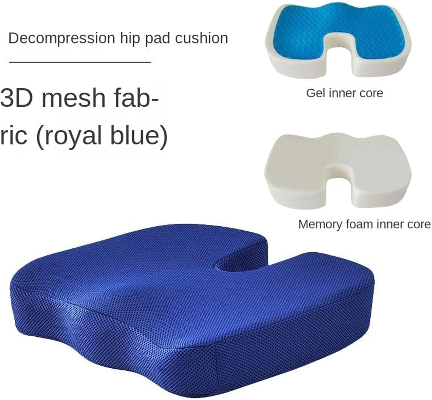 Memory Foam Orthotic Pillow Beautiful Buttock Pad Hemorrhoid Pad U-Shaped Slow Rebound Cushion-Used For Home, Office Chair Or Car'S Tailbone, Sciatica, Back And Buttocks Pressure And Pain Relief - Medaid - Lebanon