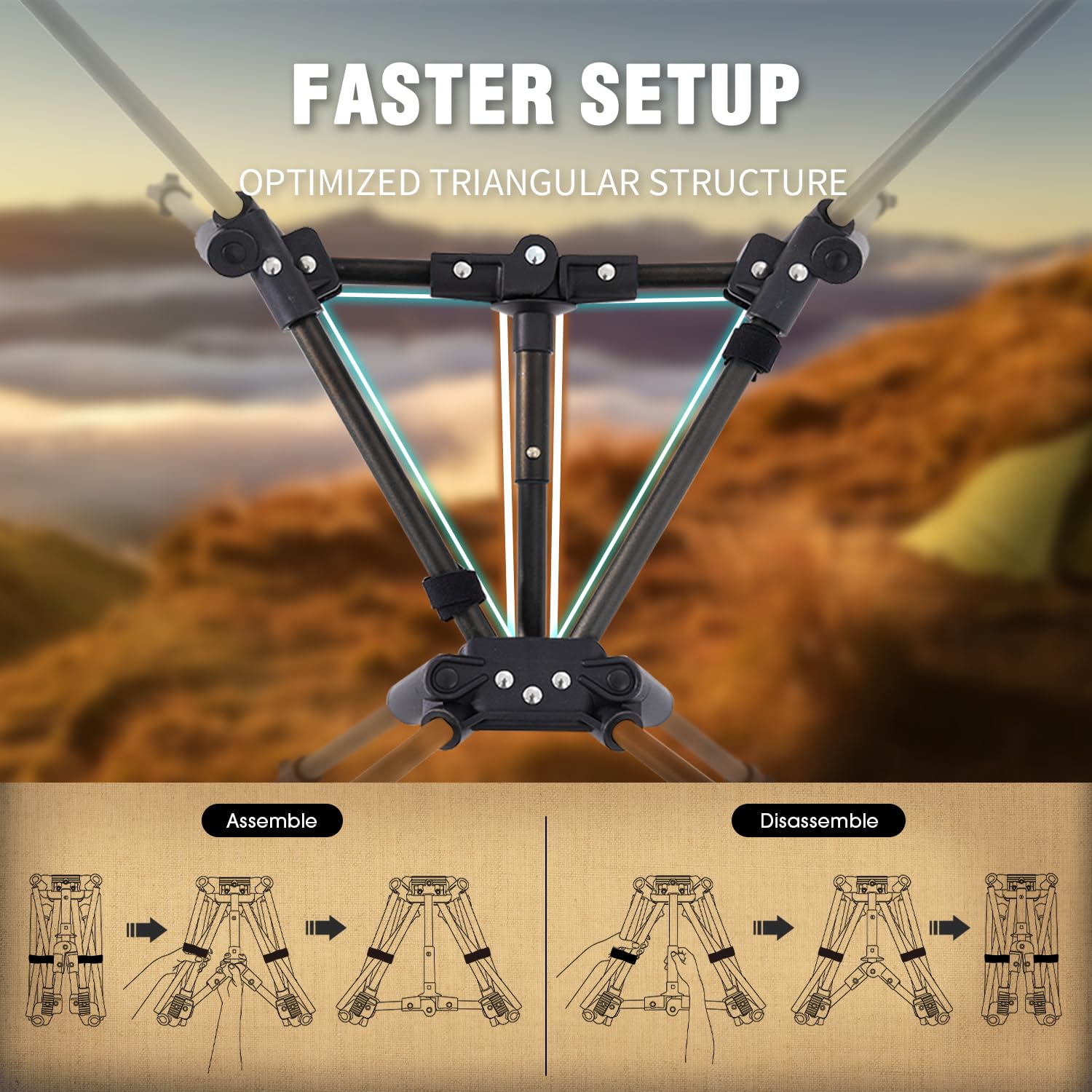 MOON LENCE Portable Camping Chair Backpacking Chair - The 4th Generation Ultralight Folding Chair - Compact, Lightweight Foldable Chairs for Hiking Mountaineering Beach - Medaid International