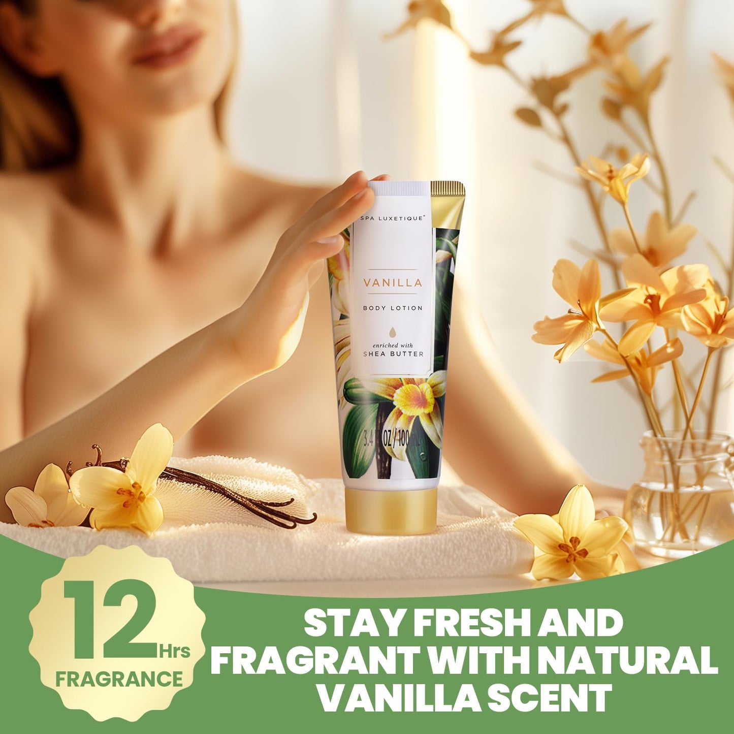 Gifts for Women, Spa Luxetique Spa Gift Baskets for Women, 8 Pcs Vanilla Bath Gift Sets, Vanilla Gift Baskets, Christmas Gifts - Medaid International