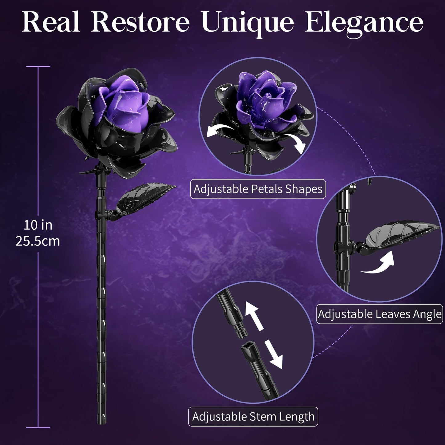 Advent Calendar 2025 for Adults Teens, 12 Purple Rose Flower Bouquet Building Blocks, 24 Days Surprise Christmas Countdown Calendar with 822 PCS Gothic Artificial Flowers Home Decor for Women Men Teen - Medaid International