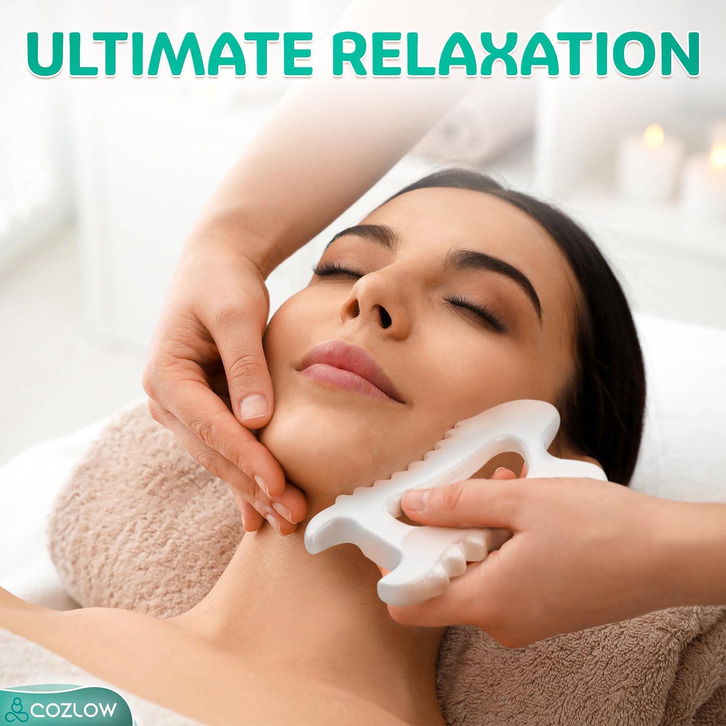 COZLOW Ceramic Gua Sha Massage Tool for Face & Body - Premium Muscle Scraping Tool for Lymphatic Drainage & Fascia Massage - Trigger Point Massager for Body Sculpting & Contouring - Medaid International