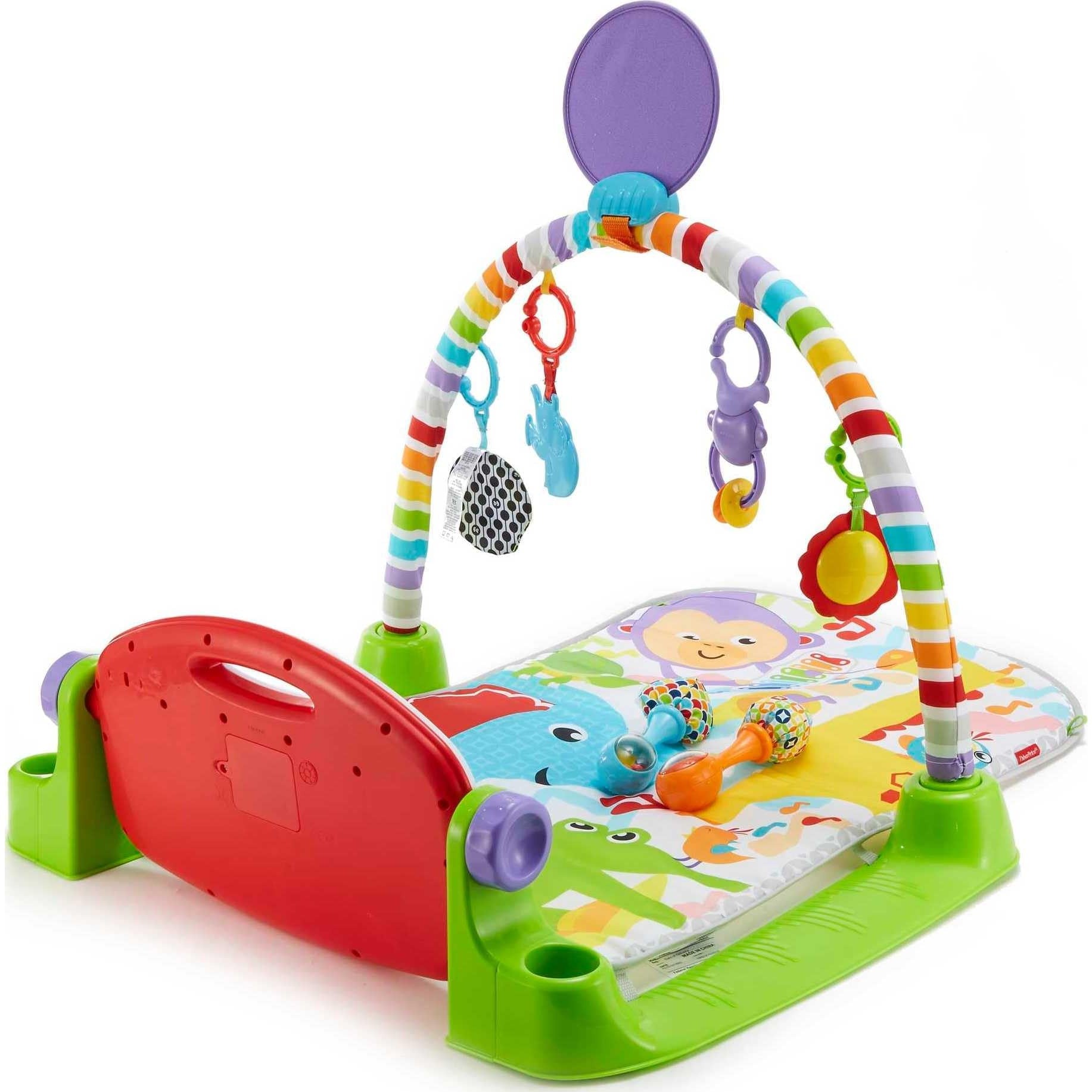 Fisher-Price Baby Playmat Deluxe Kick & Play Piano Gym for Learning & 2 Maracas Soft Rattles for Newborn to Toddler Play Ages 0+ Months - Medaid International