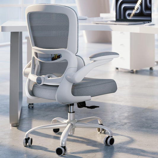 TRALT Office Chair - Ergonomic Desk Chair with Adjustable Lumbar Support, Mesh Computer Chair, Executive Chairs for Home Office Comfortable Lumbar Support (White) - Medaid International