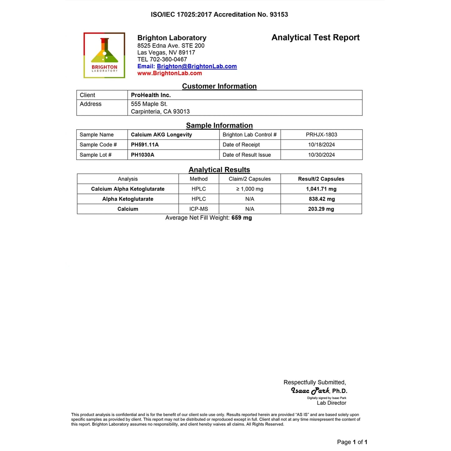 ProHealth, Ca AKG Supplement (Alpha Ketoglutarate) (1,000 mg per 2 Capsule Serving, 60 Capsules). Supports Metabolic Function and Healthy Aging Processes. - Medaid International