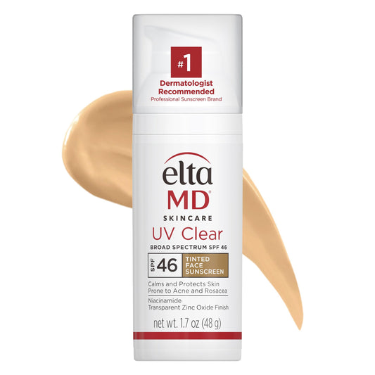 EltaMD UV Clear Tinted Sunscreen for Face, SPF 46 with Zinc Oxide, Oil-Free, Dermatologist Recommended, For Acne-Prone Sensitive Skin, 1.7 oz - Medaid International
