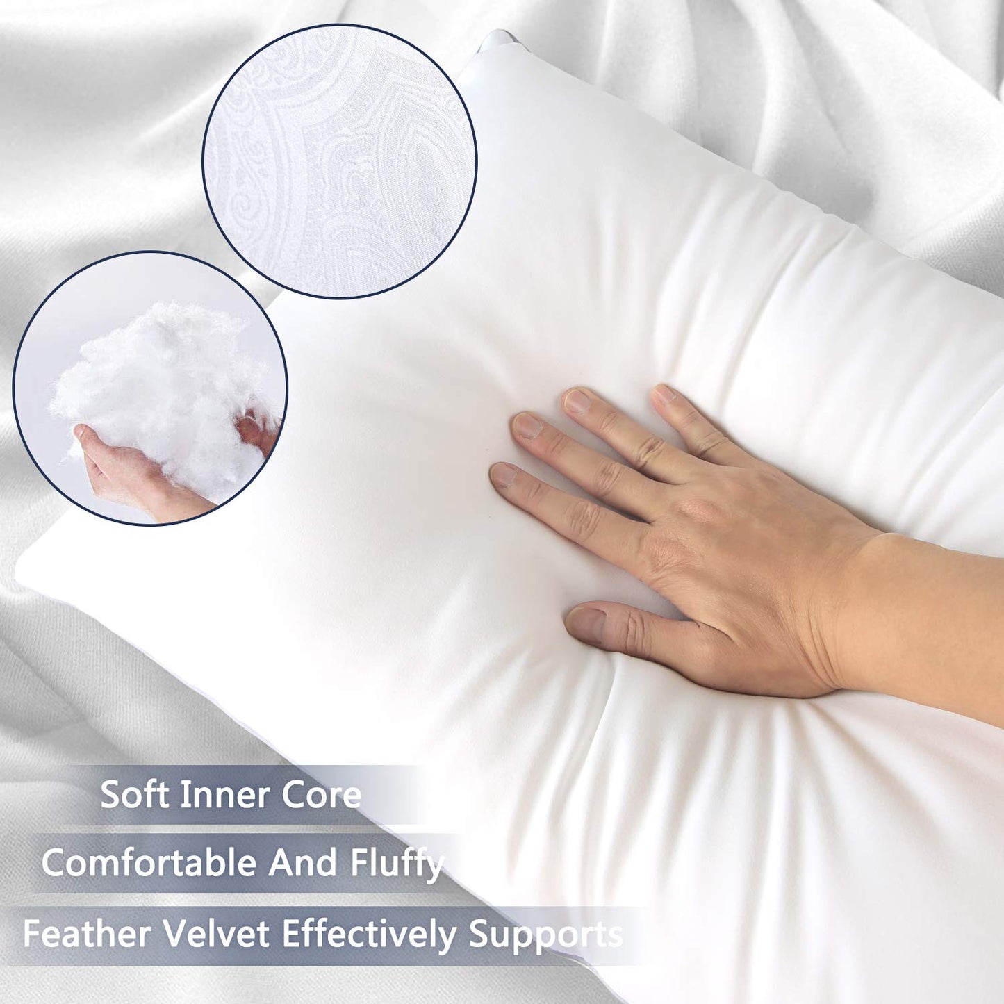 HIMOON Bed Pillows for Sleeping 2 Pack,Standard Size Cooling Pillows Set of 2,Top-end Microfiber Cover for Side Stomach Back Sleepers - Medaid International