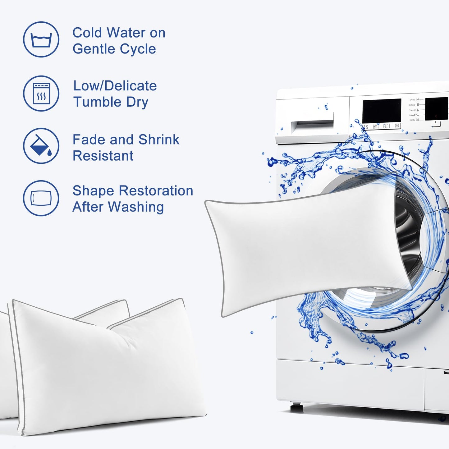 Premium Pillows Standard Size Set of 2, Fluffy and Supportive 7D Down Alternative Bed Pillow, Luxury Soft Hotel Quality Gusseted Pillow for Side Back Stomach Sleeper,Relief Neck Head and Shoulder Pain - Medaid International