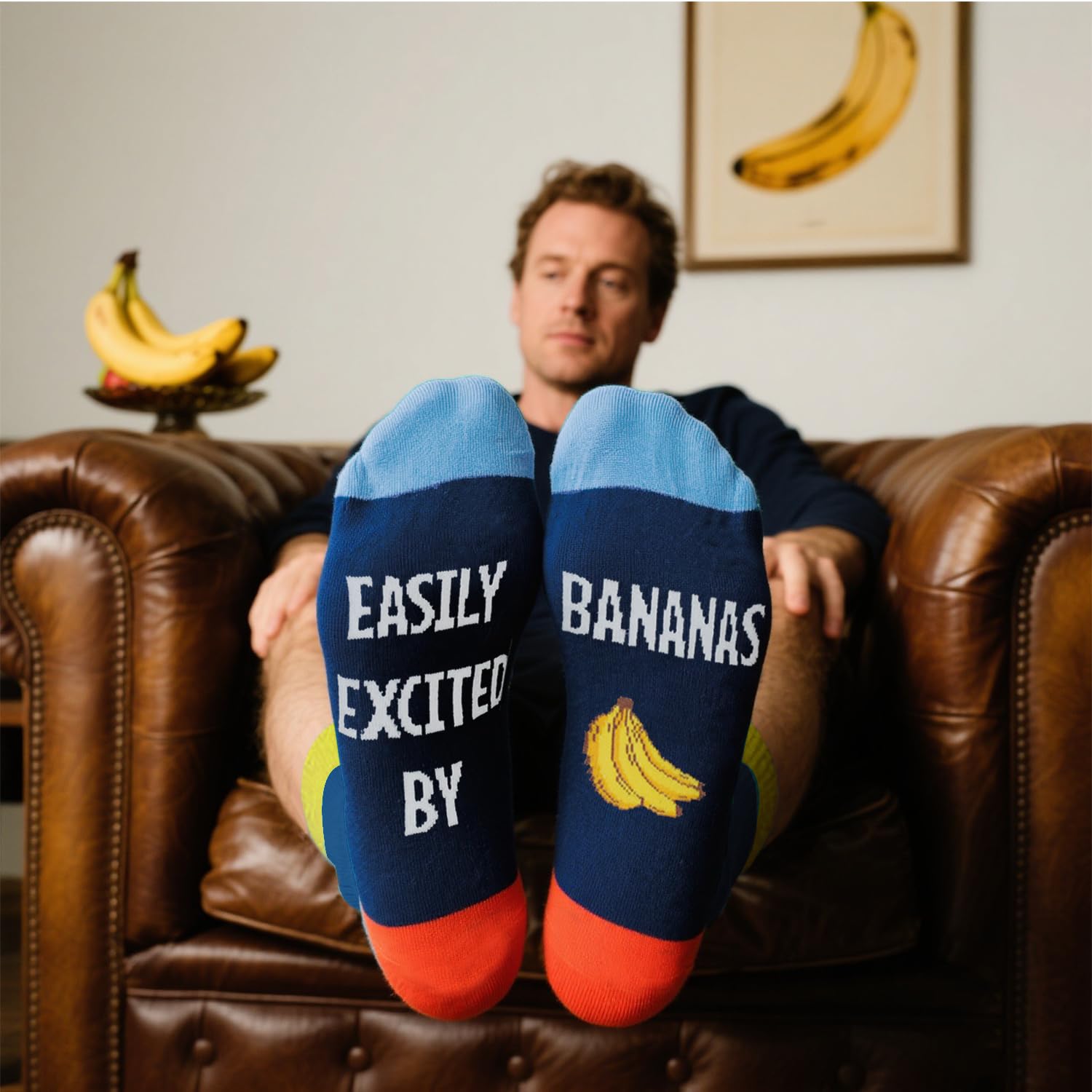 Funny Banana Socks Novelty Holiday Gifts Crazy Banana Fruit Socks for Men Women Teens - Medaid International