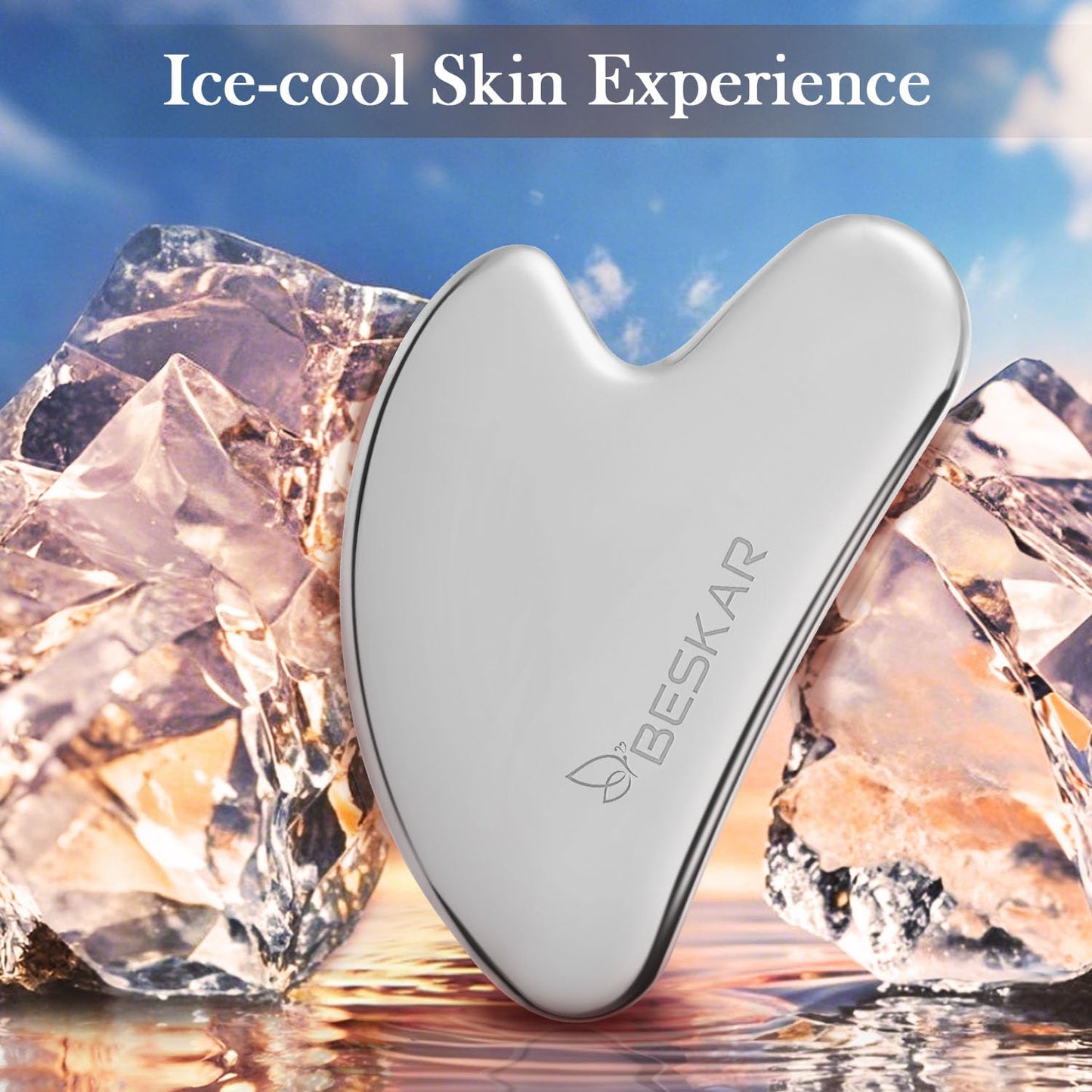 BESKAR Gua Sha Facial Tools, Stainless Steel Guasha Massage Sticks for Jawline Sculpting, Tighten Face Skin and Reduce Wrinkles, Face Eyes Body Neck Massage Tool, Skin Care Gift - Medaid International