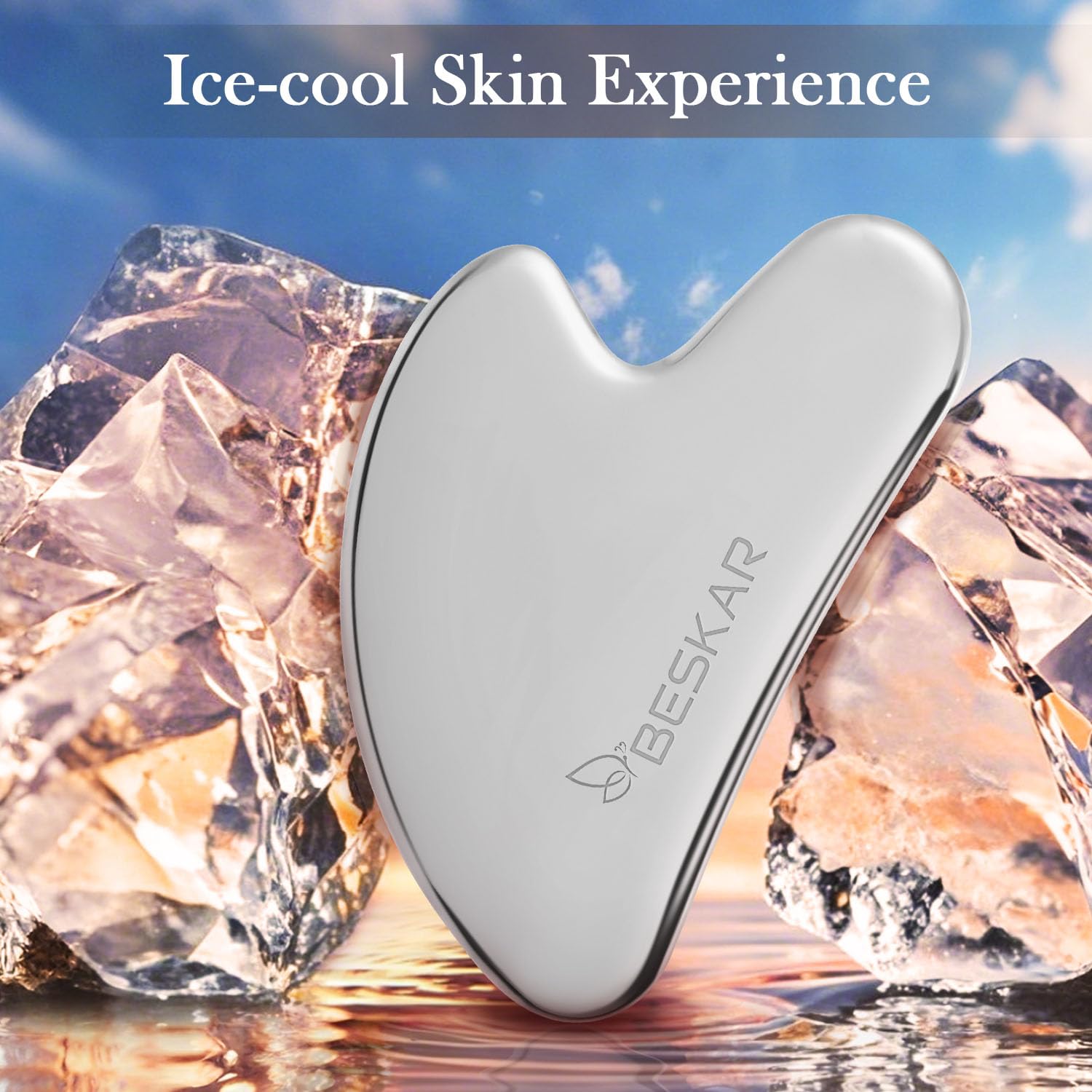 BESKAR Gua Sha Facial Tools, Stainless Steel Guasha Massage Sticks for Jawline Sculpting, Tighten Face Skin and Reduce Wrinkles, Face Eyes Body Neck Massage Tool, Skin Care Gift - Medaid International