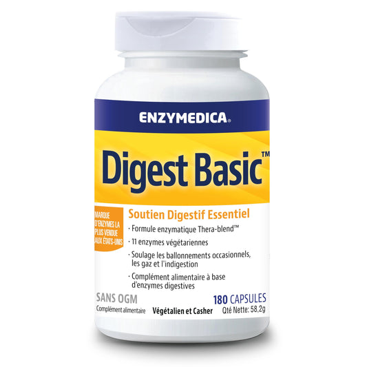 Enzymedica, Digest Basic, Formule Enzymatique, Réduit Gaz Et Ballonnements, Améliore L'Absorption Des Nutriments Et L'Énergie, Magnésium, Phytase, Sans Gluten, Sans Produits Laitiers, 180 Capsules - Medaid International