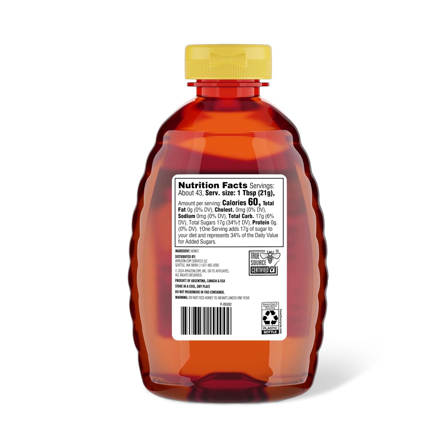 Amazon Grocery, Pure Raw Wildflower Honey, 2 Lb (Previously Amazon Fresh, Packaging May Vary) - Medaid International