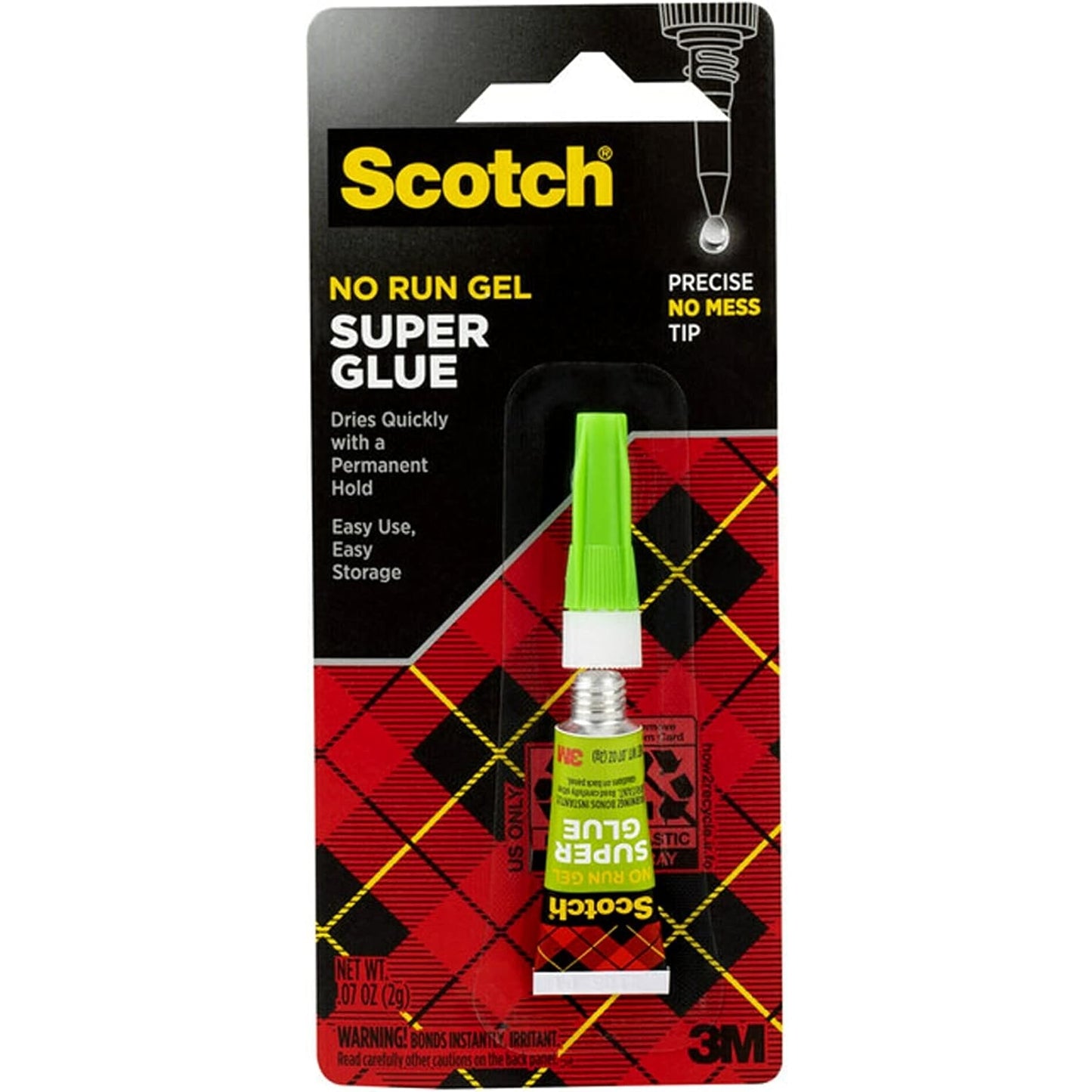 Scotch Super Glue Gel 0.017 oz (0.48gr.) per Tube Clear color, 4 tubes/pack | Strong Adhesion | Instant Bonding | Glue Liquid with Precision Applicator | All purpose | Fast Drying | Super Glue - Medaid