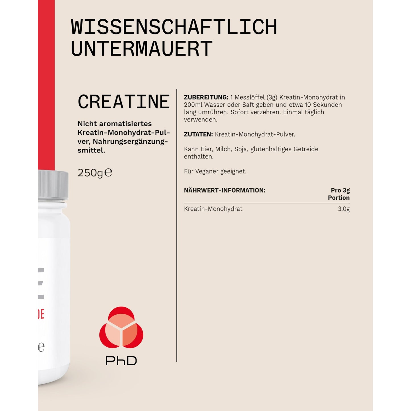 PHD Nutrition Creatine 250g - Medaid International