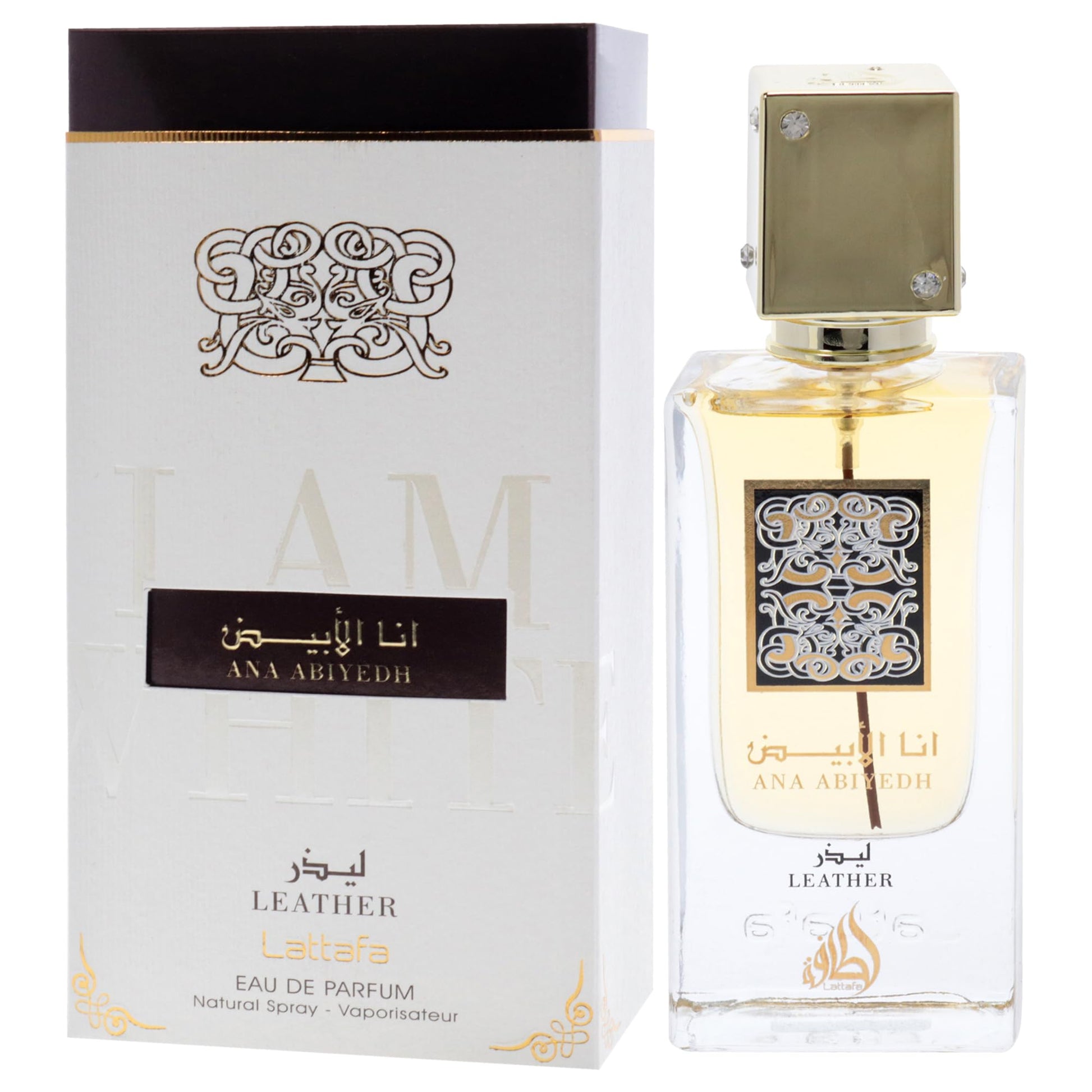 Lattafa Perfumes Ana Abiyedh Leather for Unisex Eau De Parfum Spray, 2.0 Ounce - Medaid International