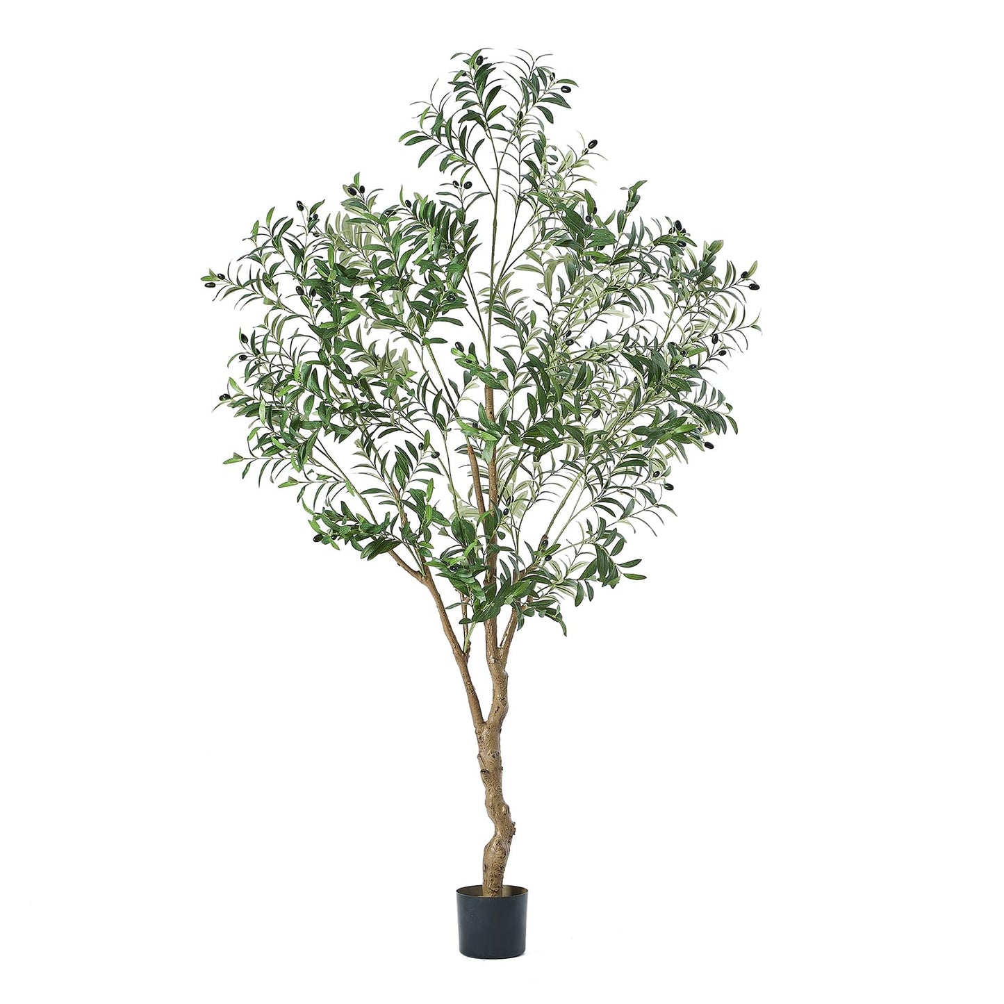 MYELLU 210 cm Olive Tree Artificial Decor - 2000 Leaves Fake Plant for Home Decor Faux Plant Indoor Artificial Olive Tree for Living Room Bedroom Office Live Streams Decorative Modern Greenery - Medaid International
