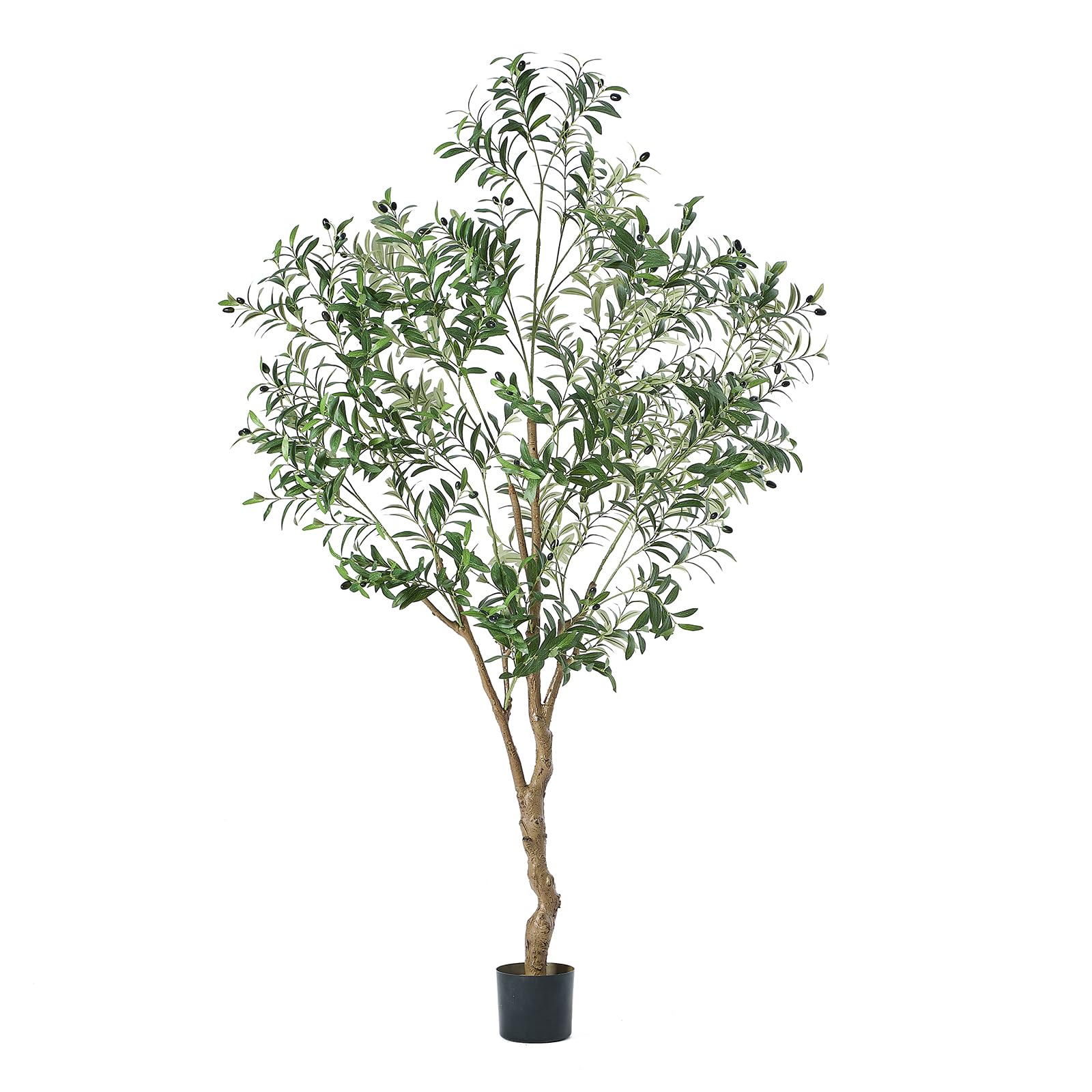 MYELLU 210 cm Olive Tree Artificial Decor - 2000 Leaves Fake Plant for Home Decor Faux Plant Indoor Artificial Olive Tree for Living Room Bedroom Office Live Streams Decorative Modern Greenery - Medaid International