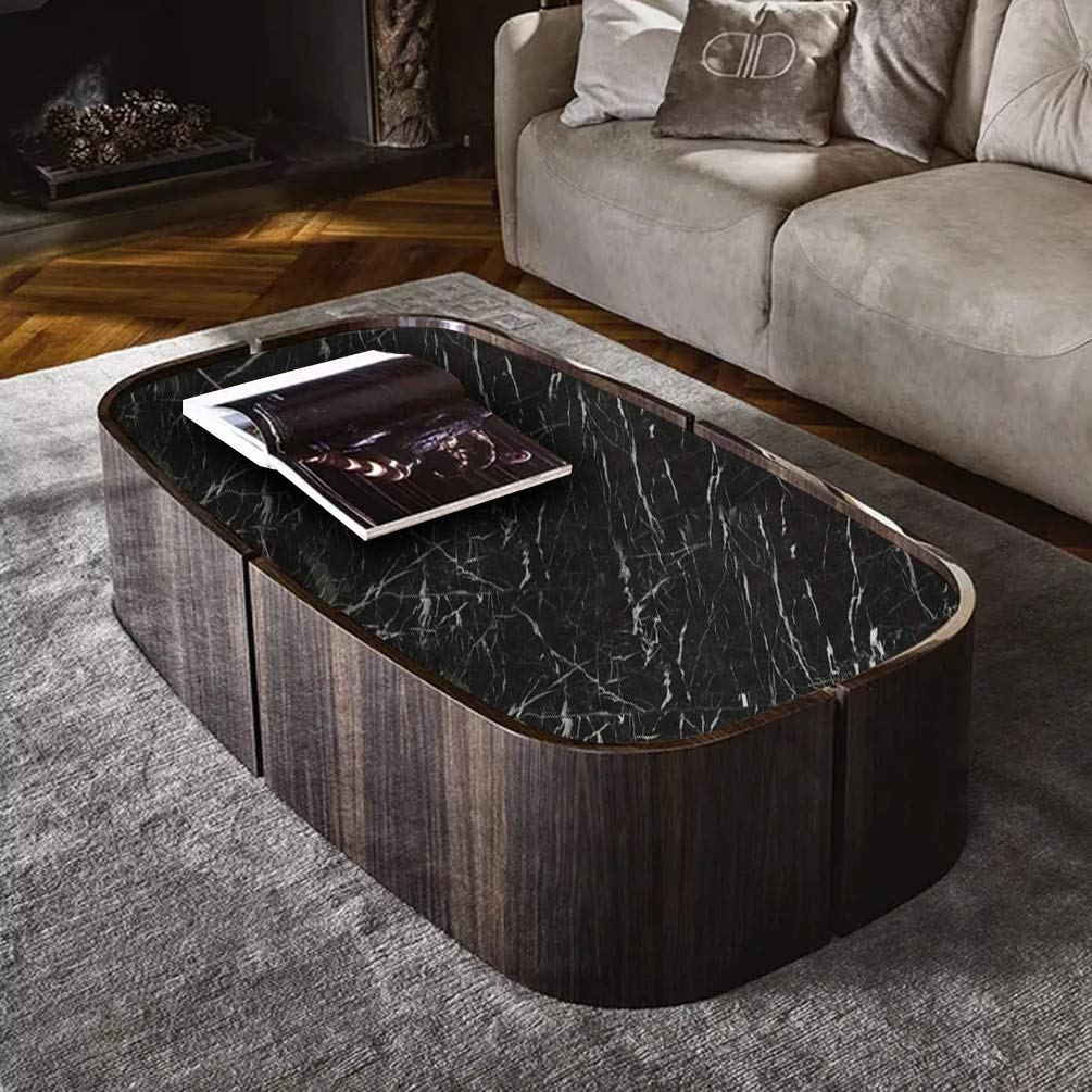 Tinkei 197'' x 16'' Marble Contact Paper, Self-Adhesive Wallpaper Countertop Granite Gray/White Roll Peel & Stick Wallpaper Waterproof PVC Removable - Medaid International