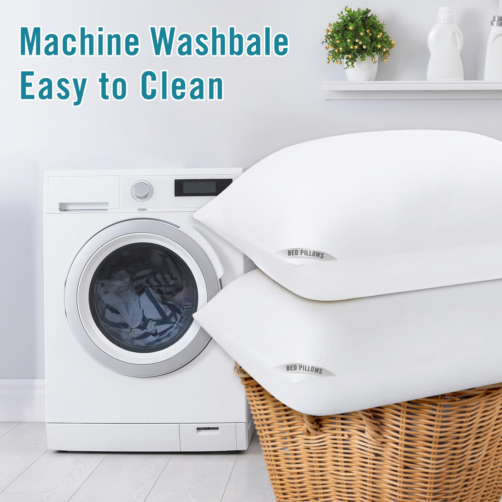 Sycoodeal Hotel Collection Bed Pillows for Sleeping 2 Pack,Standard Size Cooling Pillows,Hotel Quality with Premium Soft Down Alternative Fill for Side Stomach Back Sleepers - Medaid International