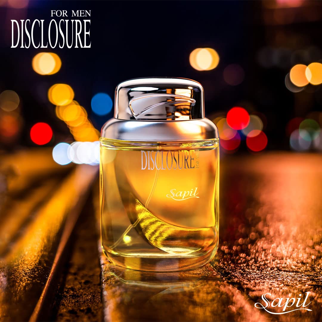 Sapil Disclosure Perfume for Men - Long-lasting Dubai Cologne 3.4 Oz (100 ml) - Woody Spicy Arabic Fragrance for Everyday Wear - Enticing Men's Fragrance from Dubai - Medaid International