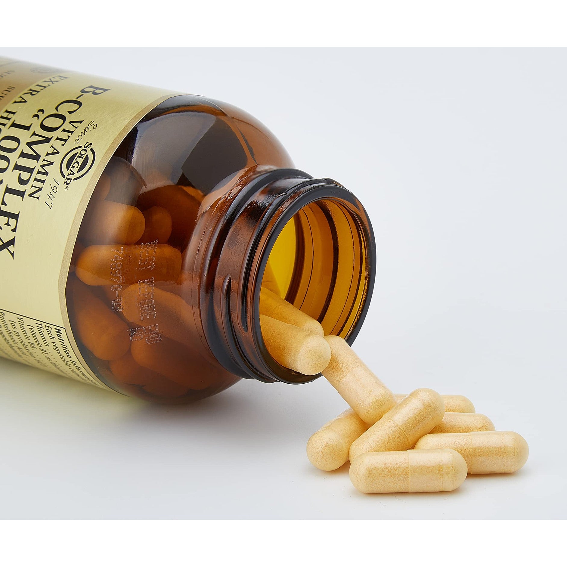 Solgar B-Complex "100", 100 Vegetable Capsules - Nervous System Support - Supports Energy Metabolism - Non-GMO, Vegan, Gluten Free, Dairy Free, Kosher - 100 Servings - Medaid International