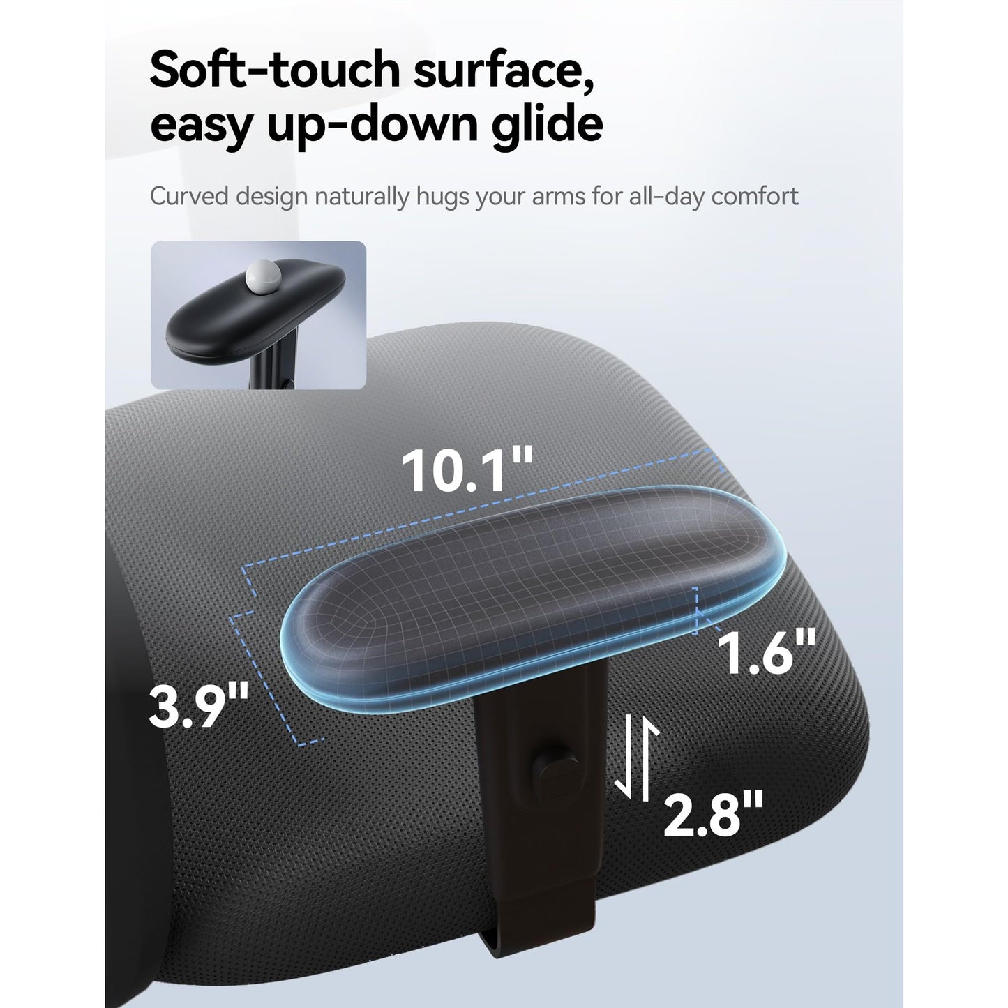 SIHOO M18 Ergonomic Office Chair for Big and Tall People Adjustable Headrest with 2D Armrest Lumbar Support and PU Wheels Swivel Tilt Function Black - Medaid International