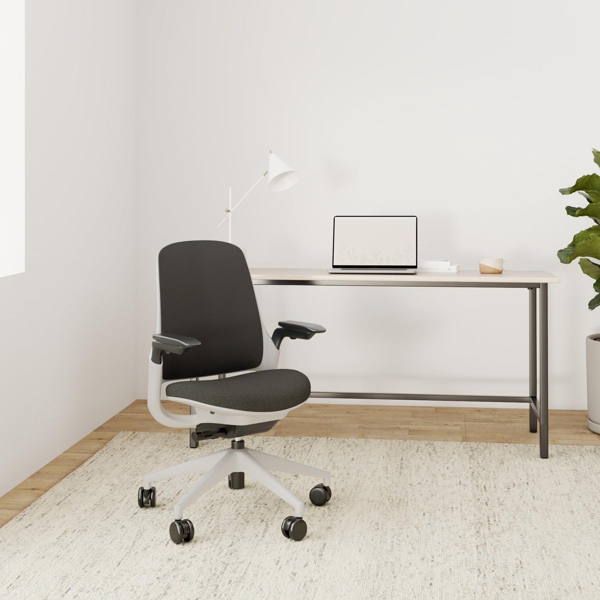 Steelcase Series 1 Office Chair - Ergonomic Work Chair with Wheels for Hard Flooring - Helps Support Productivity - Weight-Activated Controls, Back Supports & Arm Support - Easy Assembly - Graphite - Medaid International