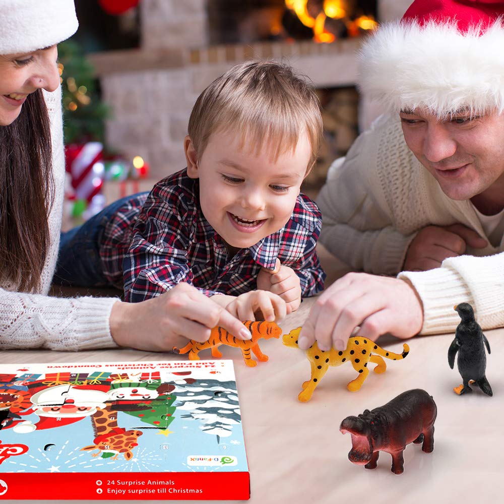 D-FantiX Kids Animals Advent Calendar 2025 Realistic Animal Figurine Toys Christmas Advent Calendar Xmas 24 Days Christmas Countdown Calender for Boys and Girls - Medaid International