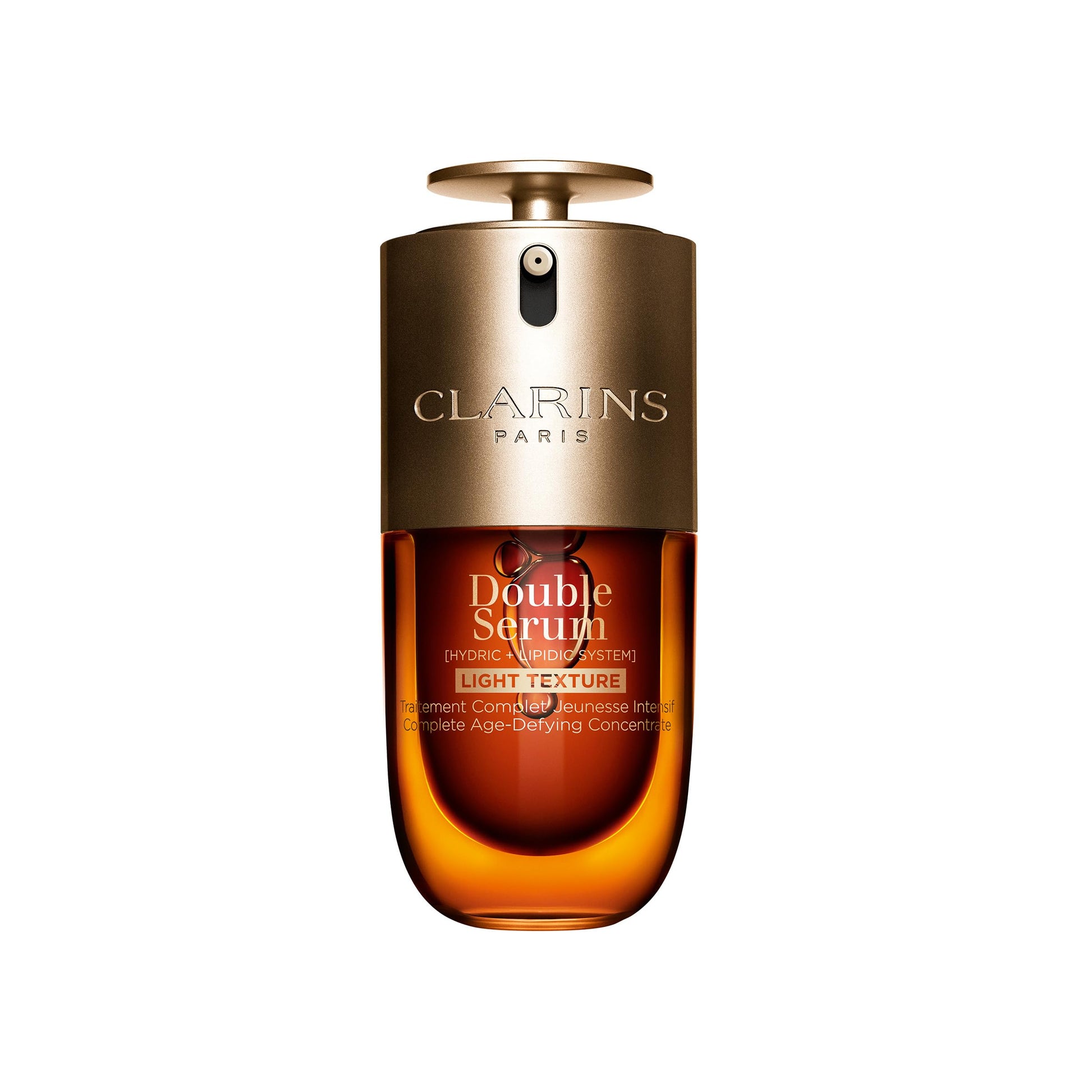 Clarins DOUBLE SERUM LIGHT TEXTURE | Anti Aging Serum | Visibly Firms, Smoothes, Boosts Radiance and Refines Pores | 24H Hydration | Great for Combination to Oily Skin and Humid Climates, 1 Fl Oz - Medaid International