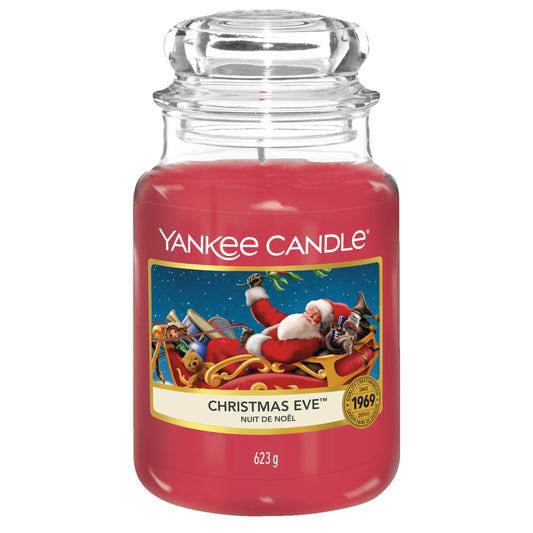 Yankee Candle Christmas Eve Scented, Classic 22oz Large Jar Single Wick Candle, Over 110 Hours of Burn Time - Medaid International