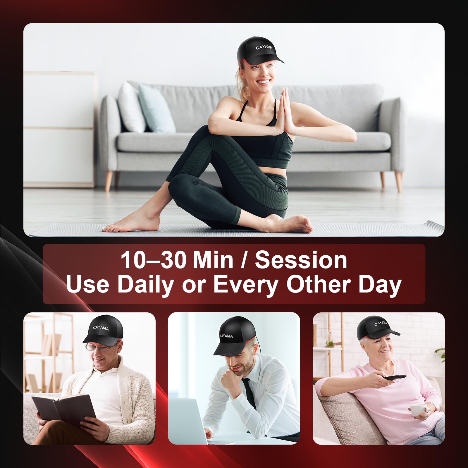 CAYAMA Red Light Therapy Cap for Hair – 510 LED Laser Hair Cap for Fuller, Healthier-Looking Hair, Rechargeable Light-Based Care Device for Men & Women - Medaid International