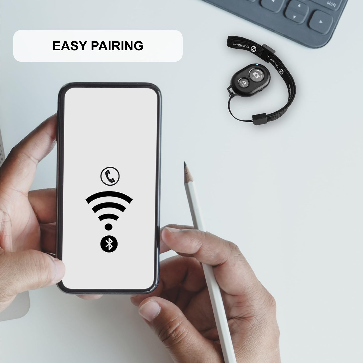 CamKix Camera Shutter Remote Control with Bluetooth Wireless Technology - Create Amazing Photos and Videos Hands-Free - Works with Most Smartphones and Tablets (iOS and Android) - Medaid International