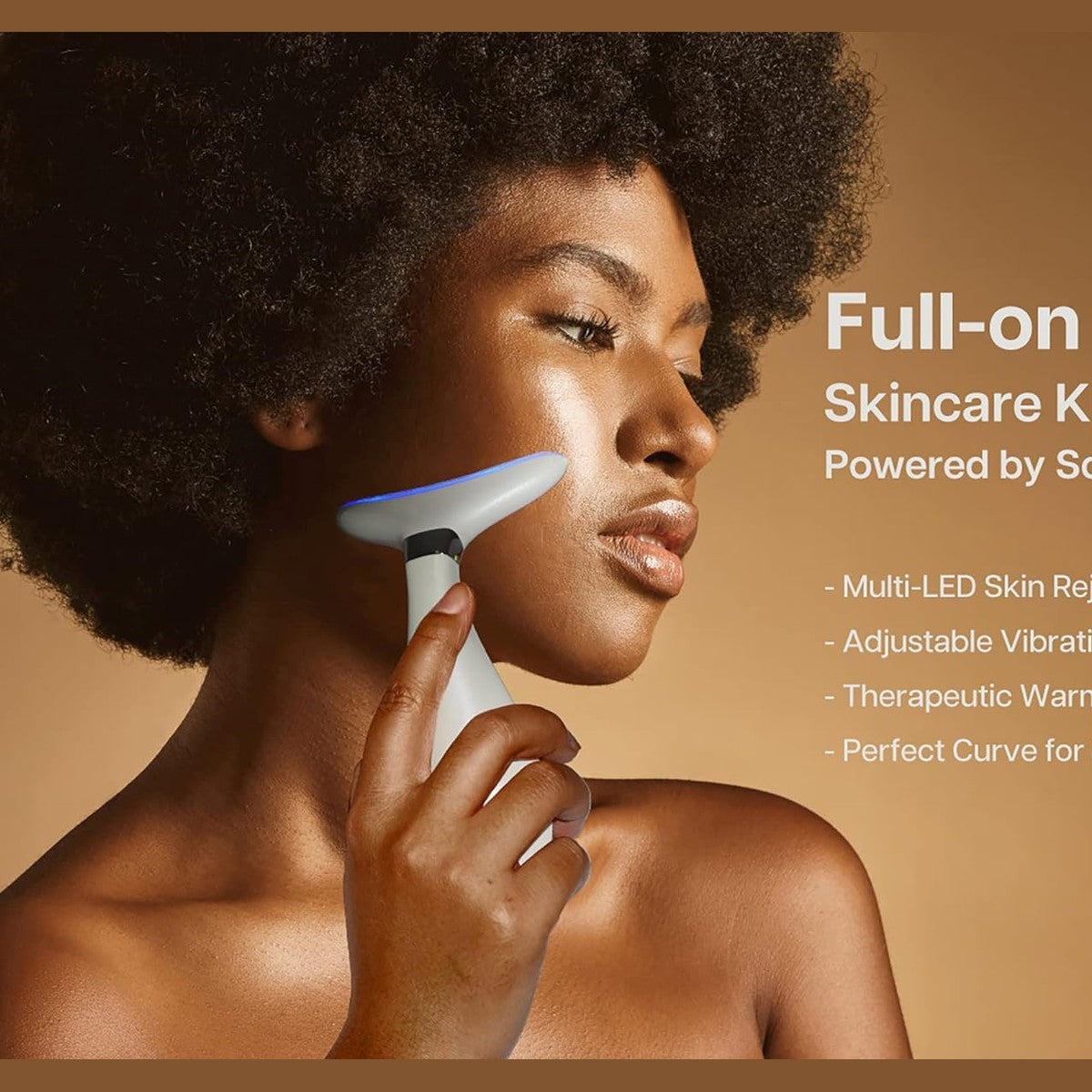 VRAIKO Lily Neck Face Massager, Face Sculpting Tool, Skin Rejuvenation Device with Thermal, Triple Action LED and Vibration, for Anti-Aging, Lifting and Tightening Sagging Skin (Pearl White) - Medaid International