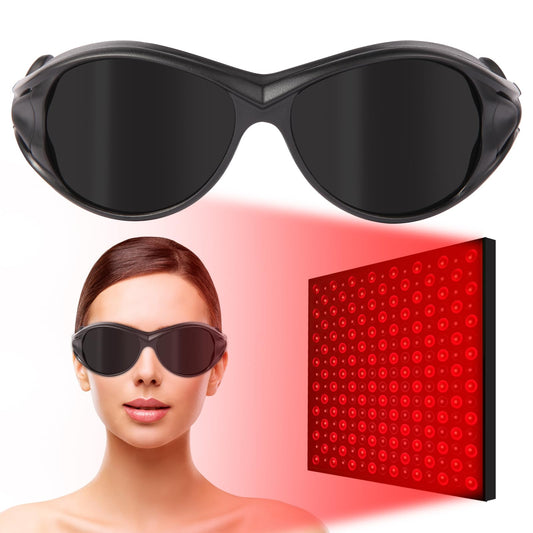 FreeMascot Red Light Therapy Glasses, Laser Safety Glasses IPL 200-2000nm, Eyes Protection for Tanning Goggles and Red Light Therapy - Medaid International
