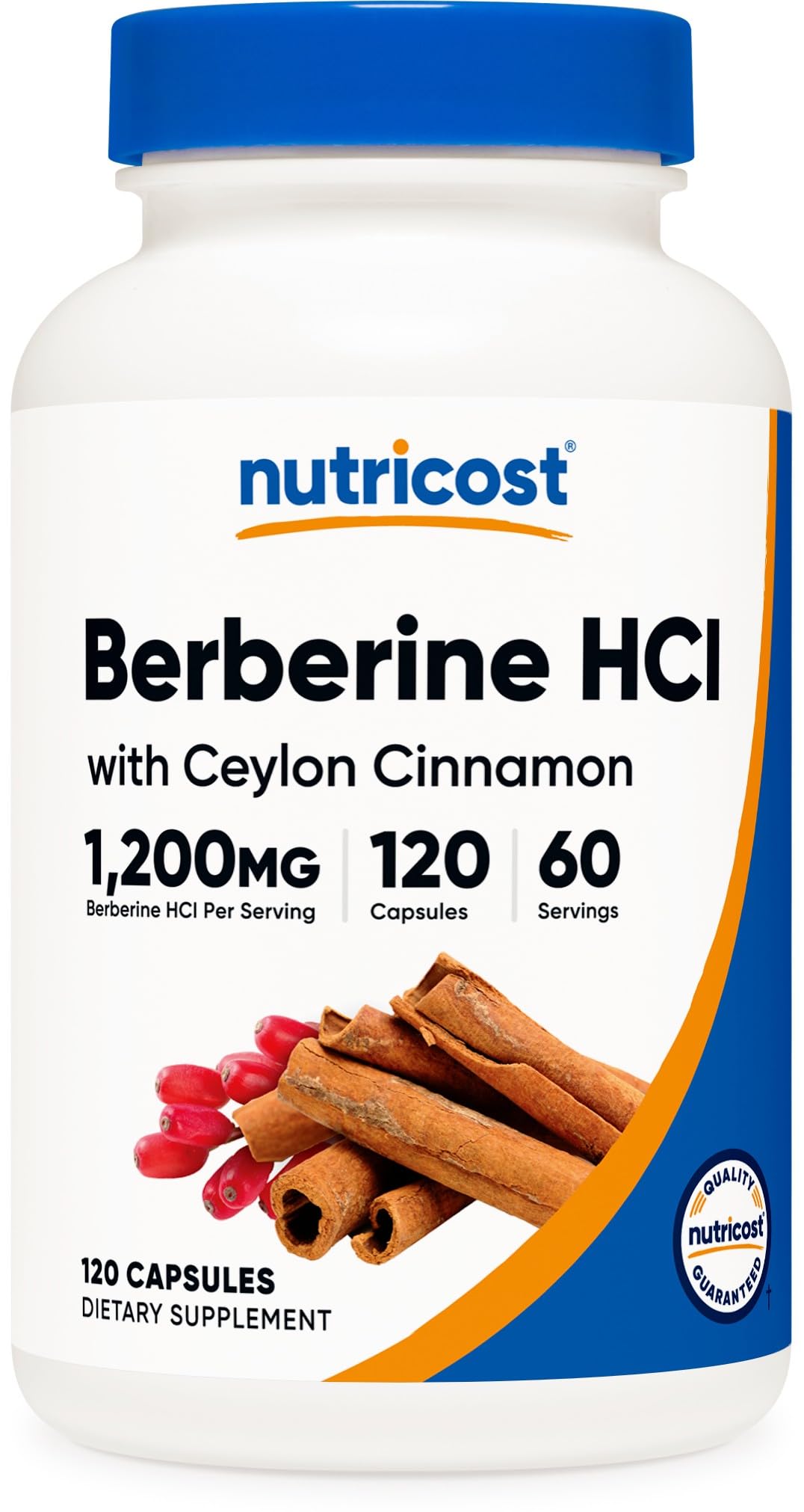 Nutricost Berberine HCl with Ceylon Cinnamon Capsules (120 Capsules, 60 Servings) - Non-GMO, Animal-Free Product - Medaid International